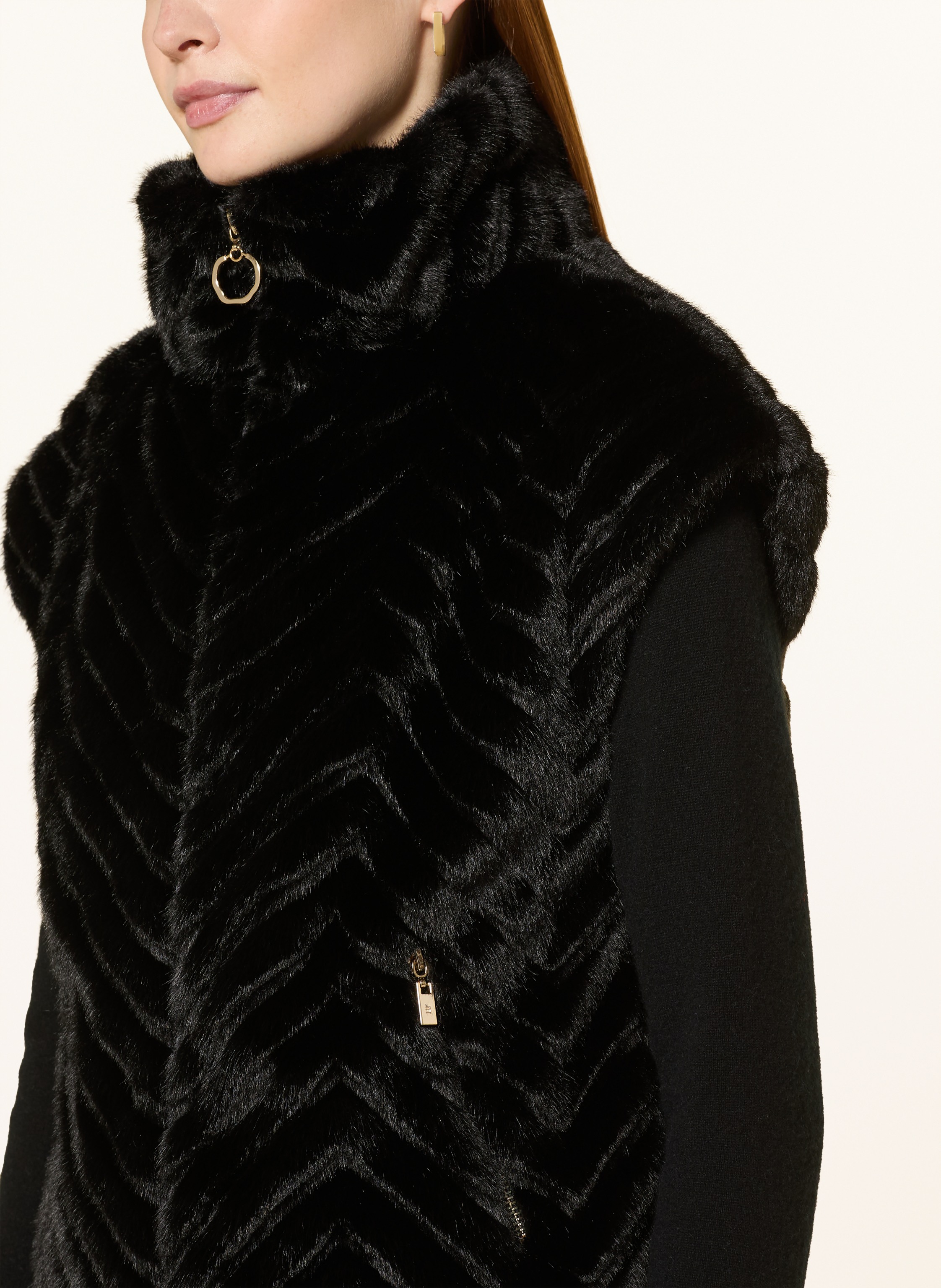 Thumbnail - Joseph Ribkoff Kunstpelz-Weste schwarz