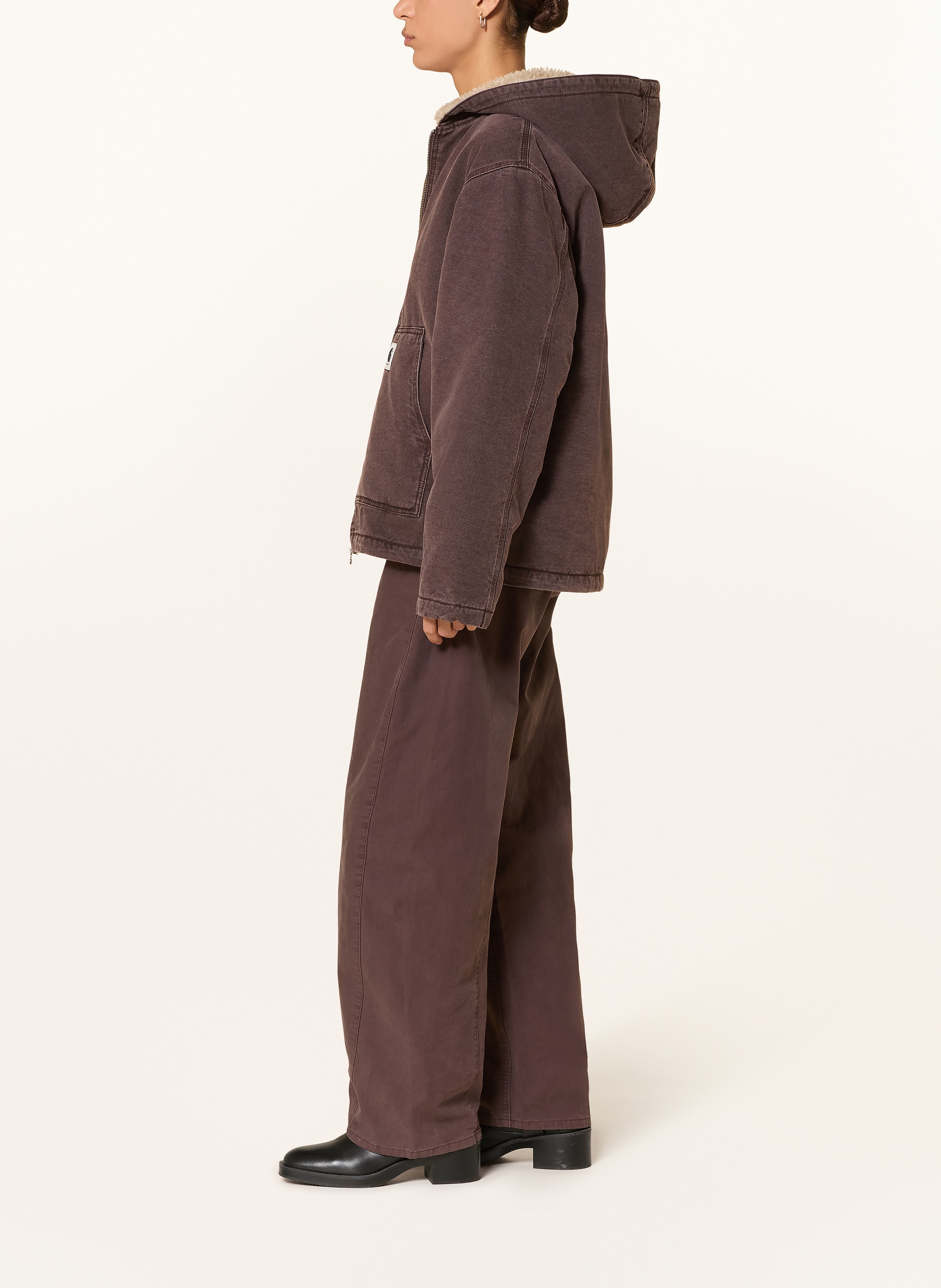 Thumbnail - Carhartt Wip Jeansjacke Mitch Mit Teddyfell grau