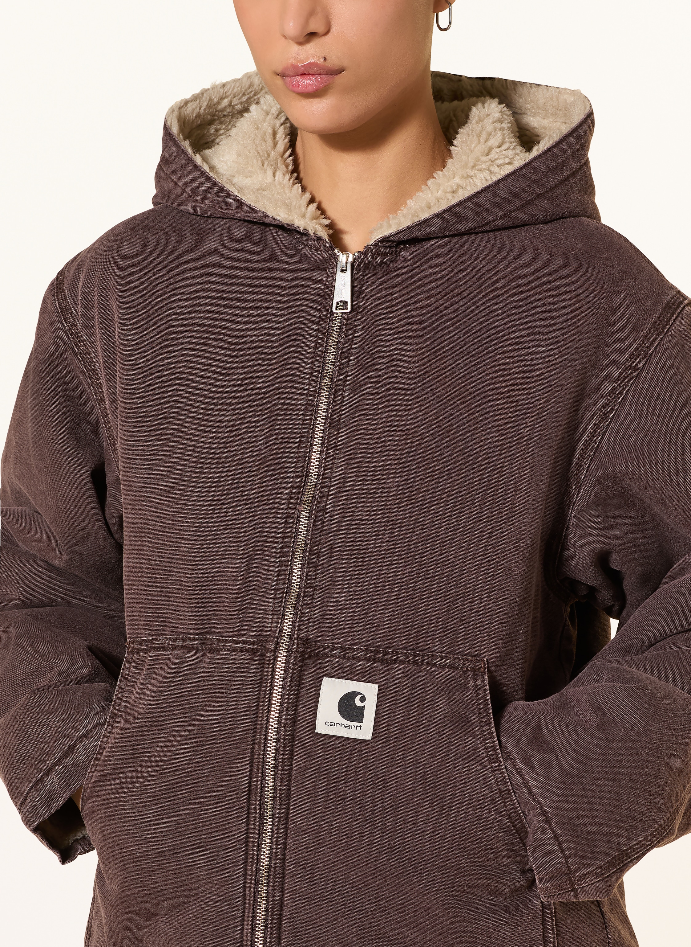 Thumbnail - Carhartt Wip Jeansjacke Mitch Mit Teddyfell grau