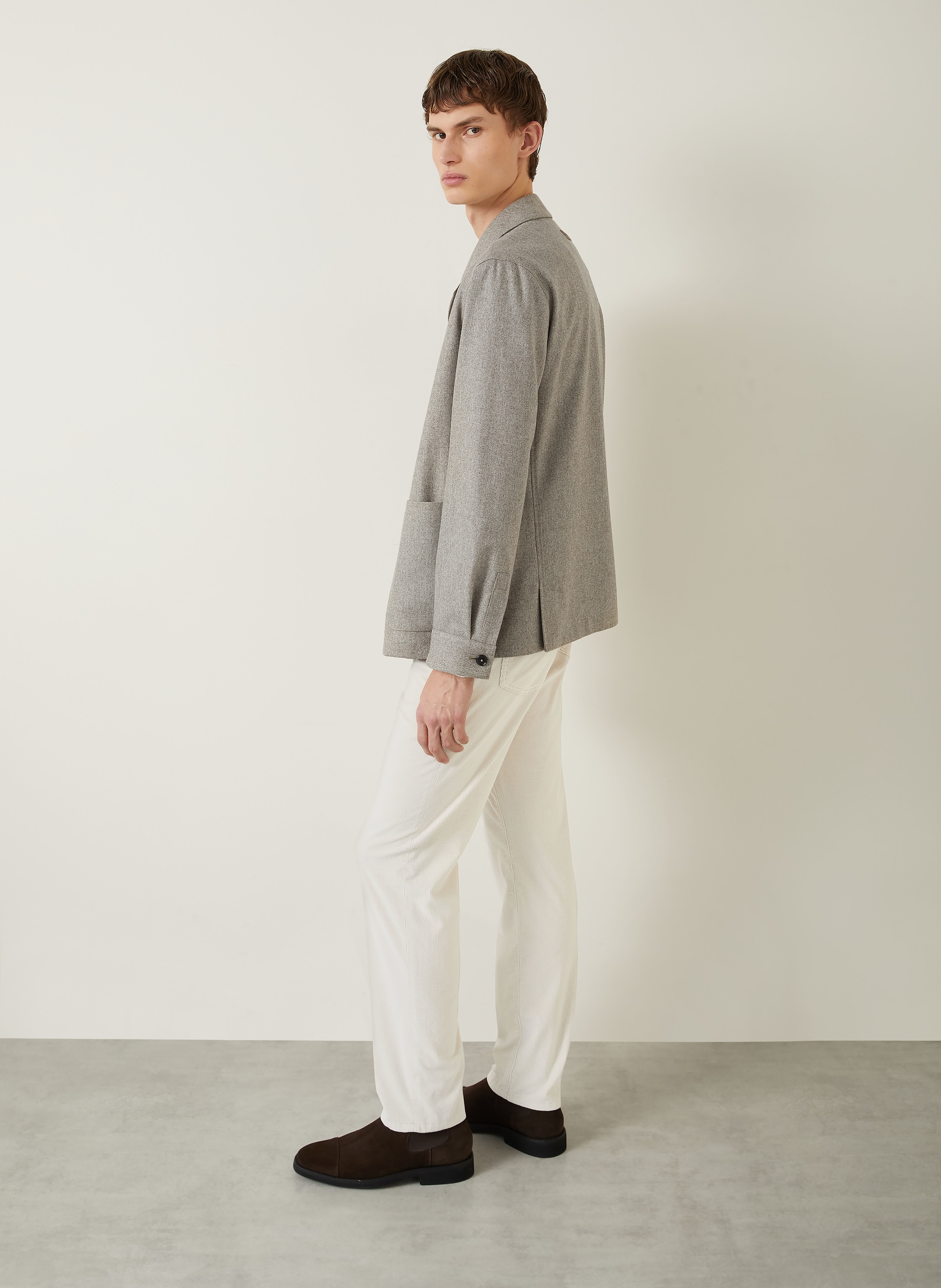 Thumbnail - Zegna Cordhose Slim Fit weiss