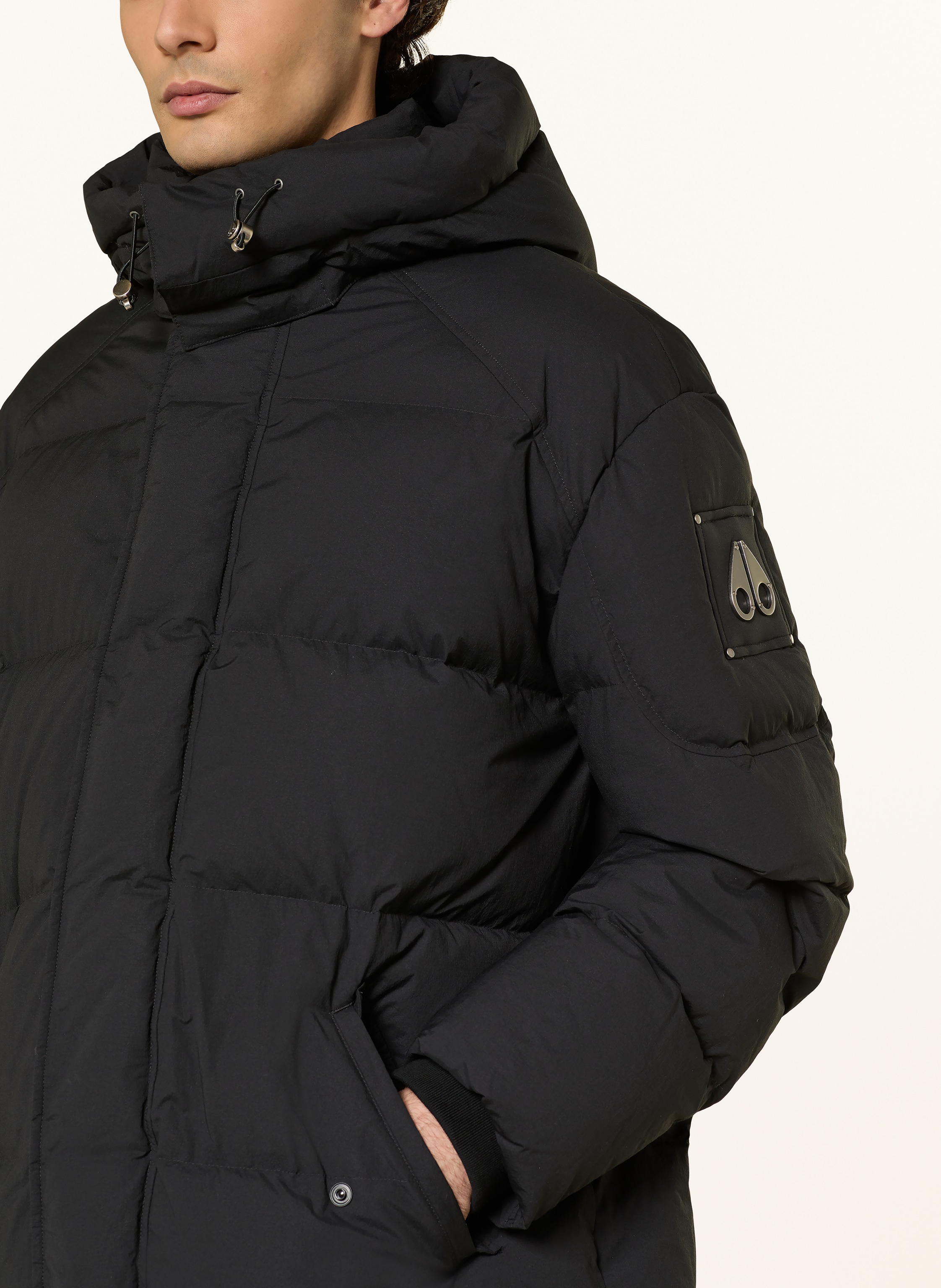 Thumbnail - Moose Knuckles Daunenmantel Everest Mit Abnehmbarer Kapuze schwarz