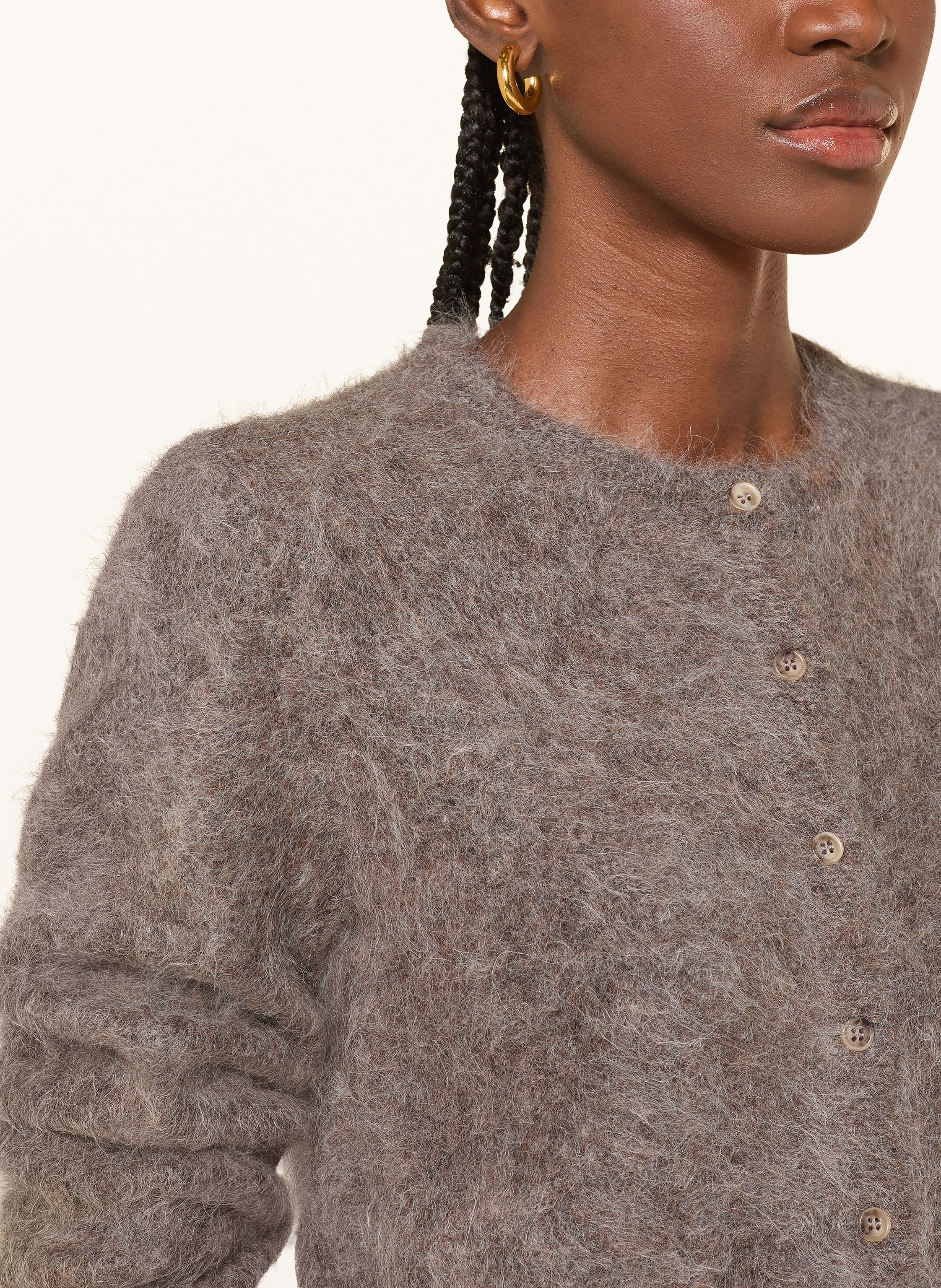 Thumbnail - Soft Goat Strickjacke Aus Alpaka grau