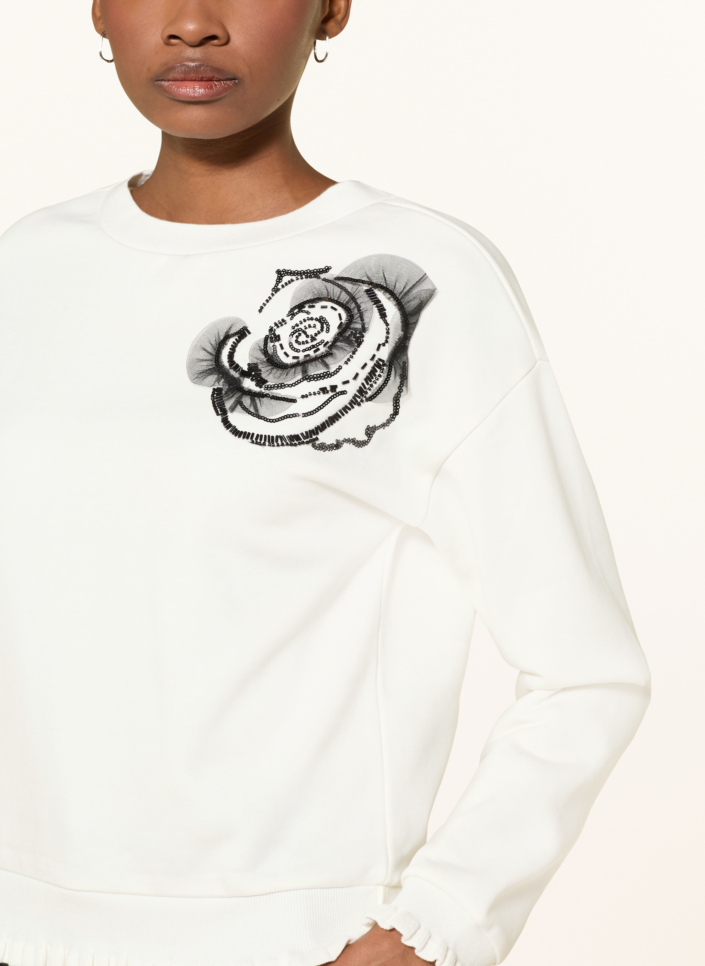 Thumbnail - Cartoon Sweatshirt Mit Pailletten weiss