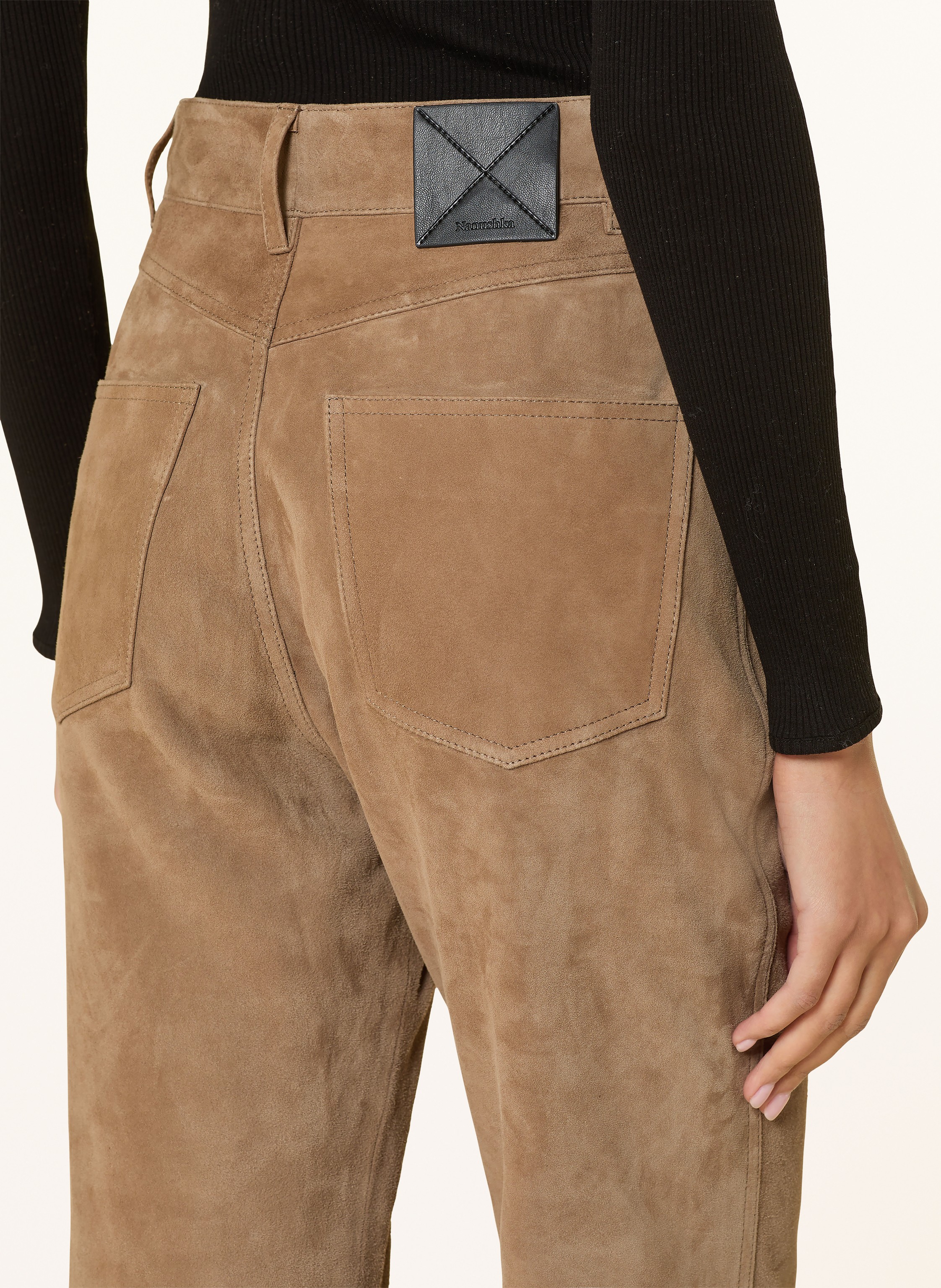 Thumbnail - Nanushka Lederhose Seldes braun