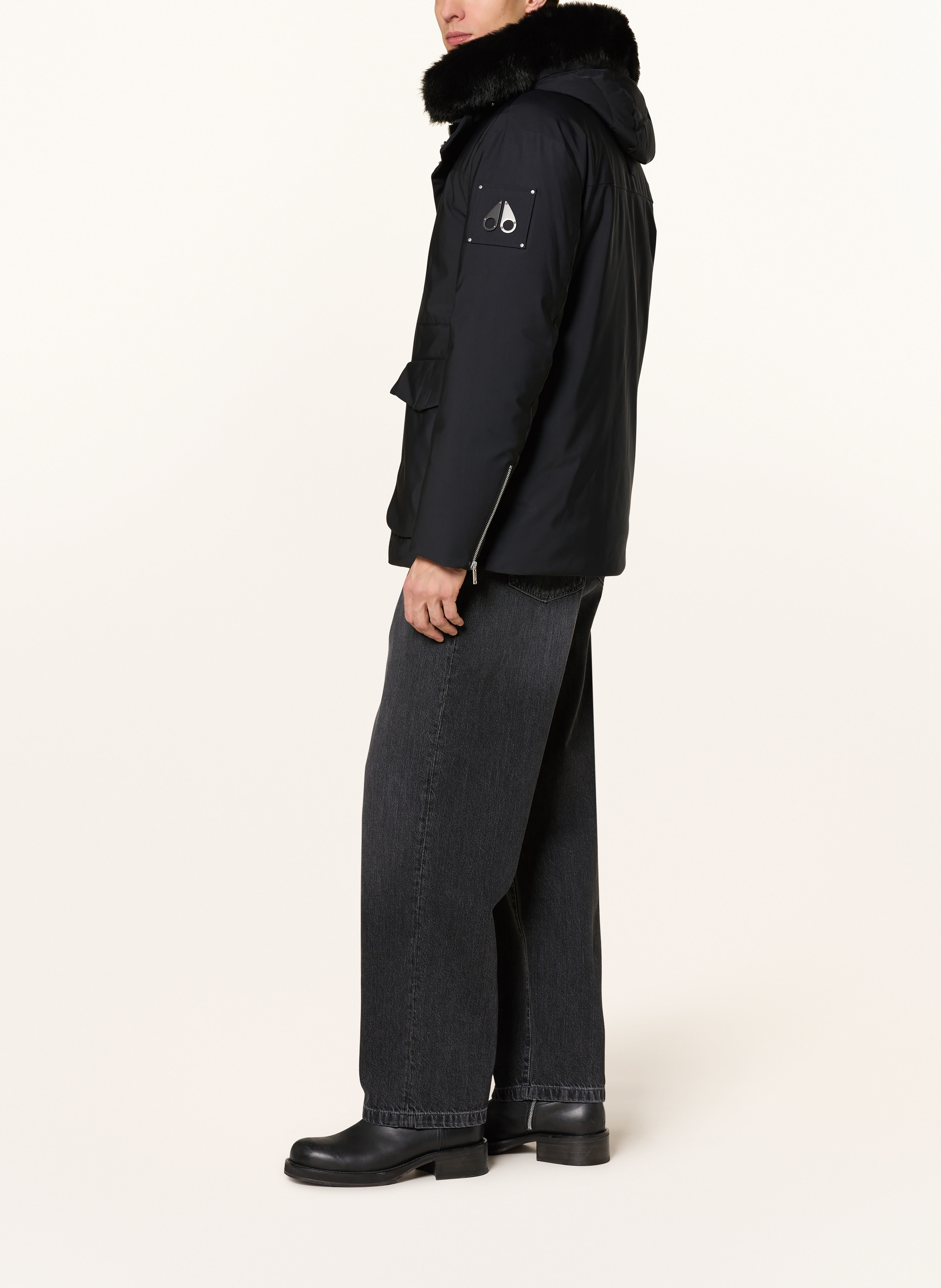 Thumbnail - Moose Knuckles Daunenjacke Voltaire 3q Mit Abnehmbarer Kapuze schwarz