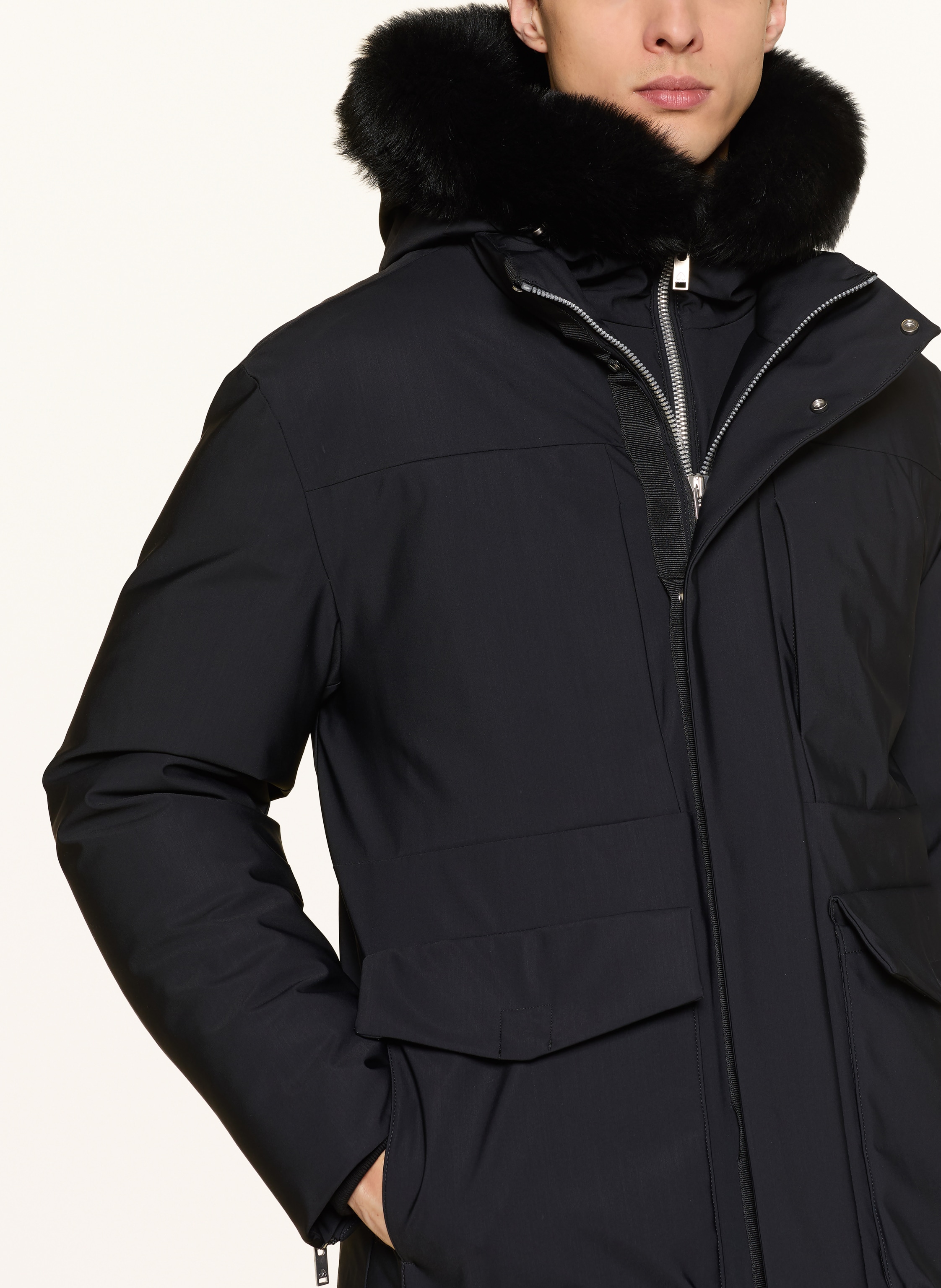 Thumbnail - Moose Knuckles Daunenjacke Voltaire 3q Mit Abnehmbarer Kapuze schwarz