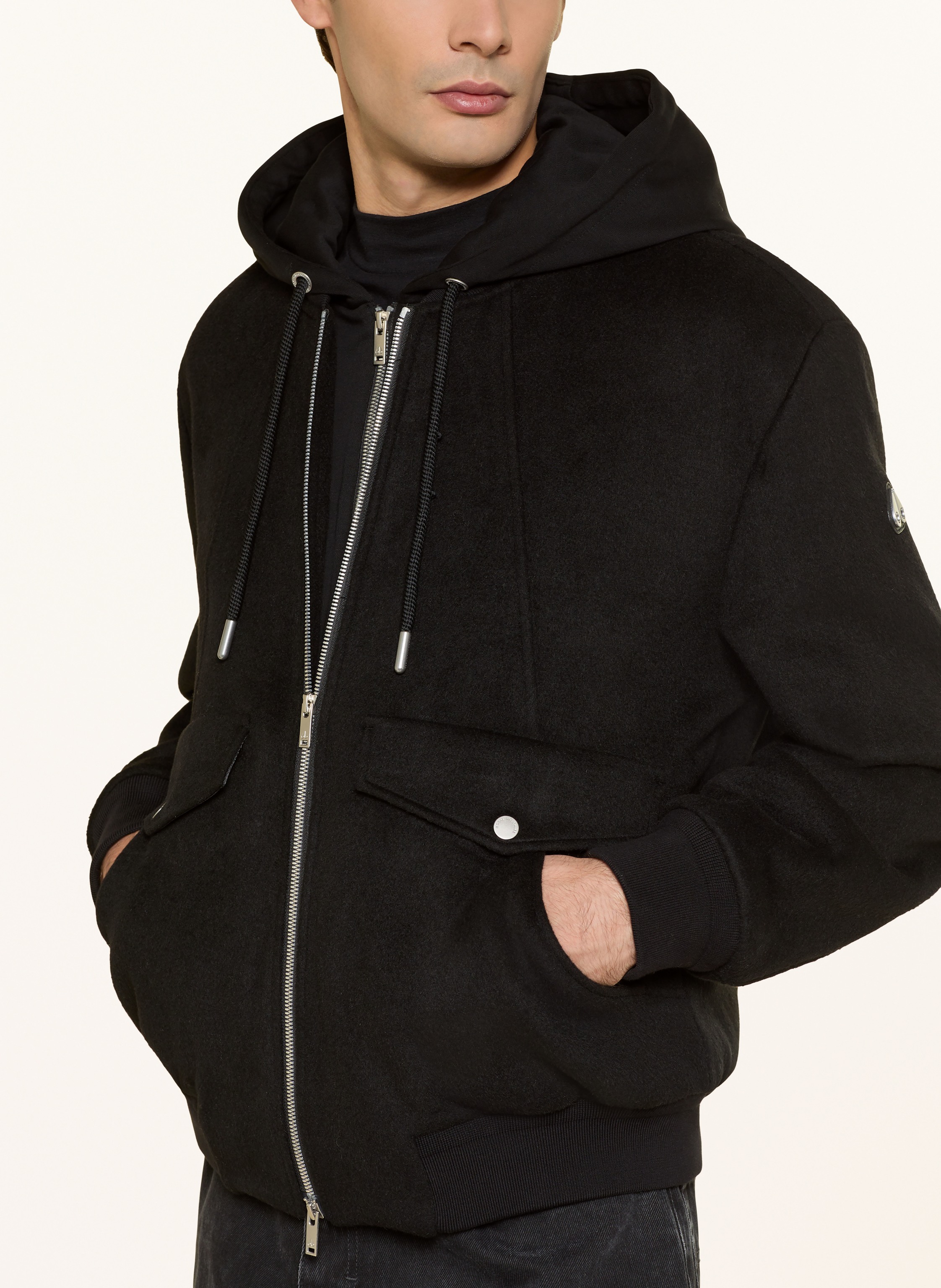 Thumbnail - Moose Knuckles Blouson Elington Mit Abnehmbarer Kapuze schwarz