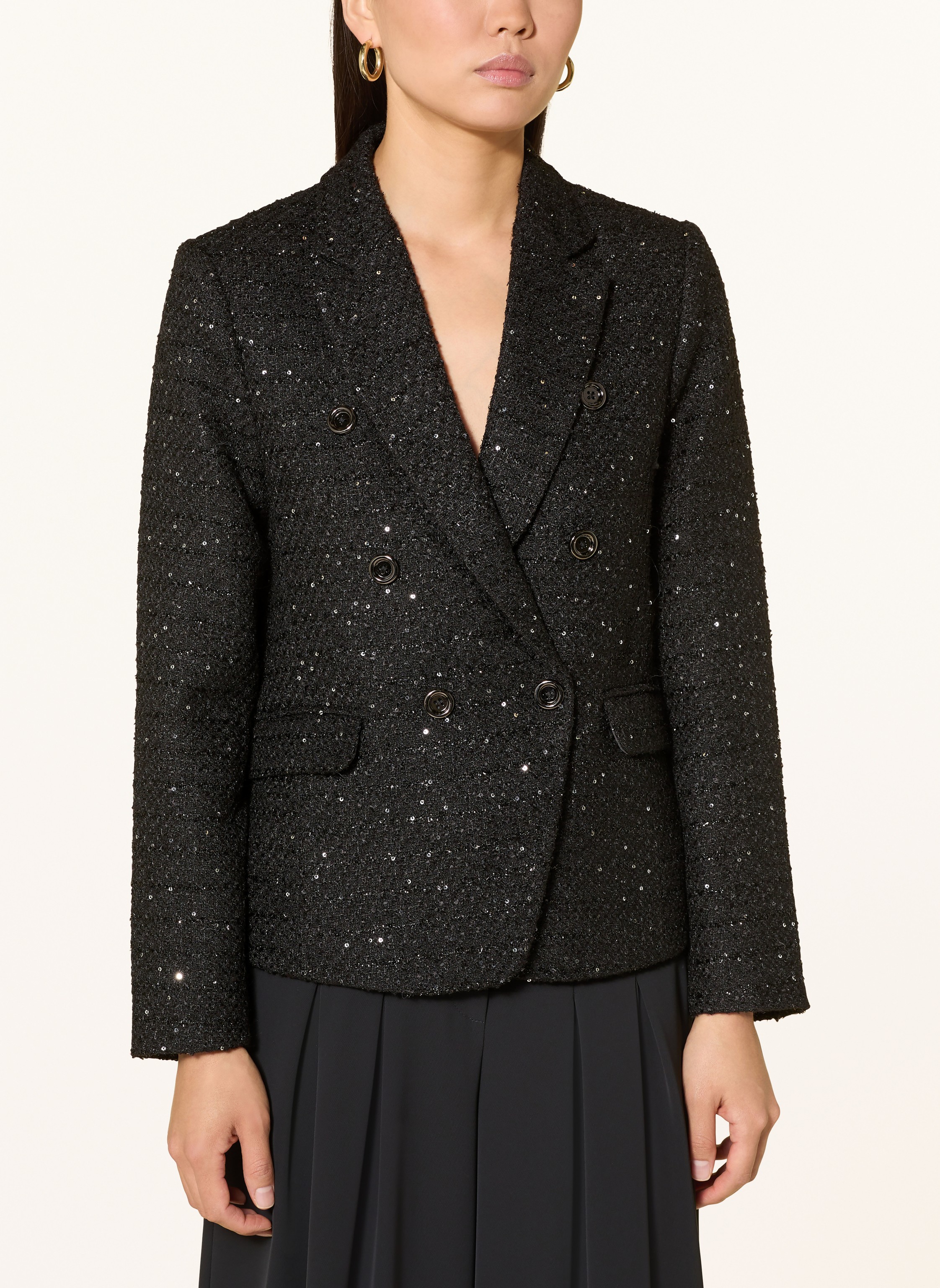 Thumbnail - Mos Mosh Bouclé-Blazer Mmbelize Mit Pailletten schwarz