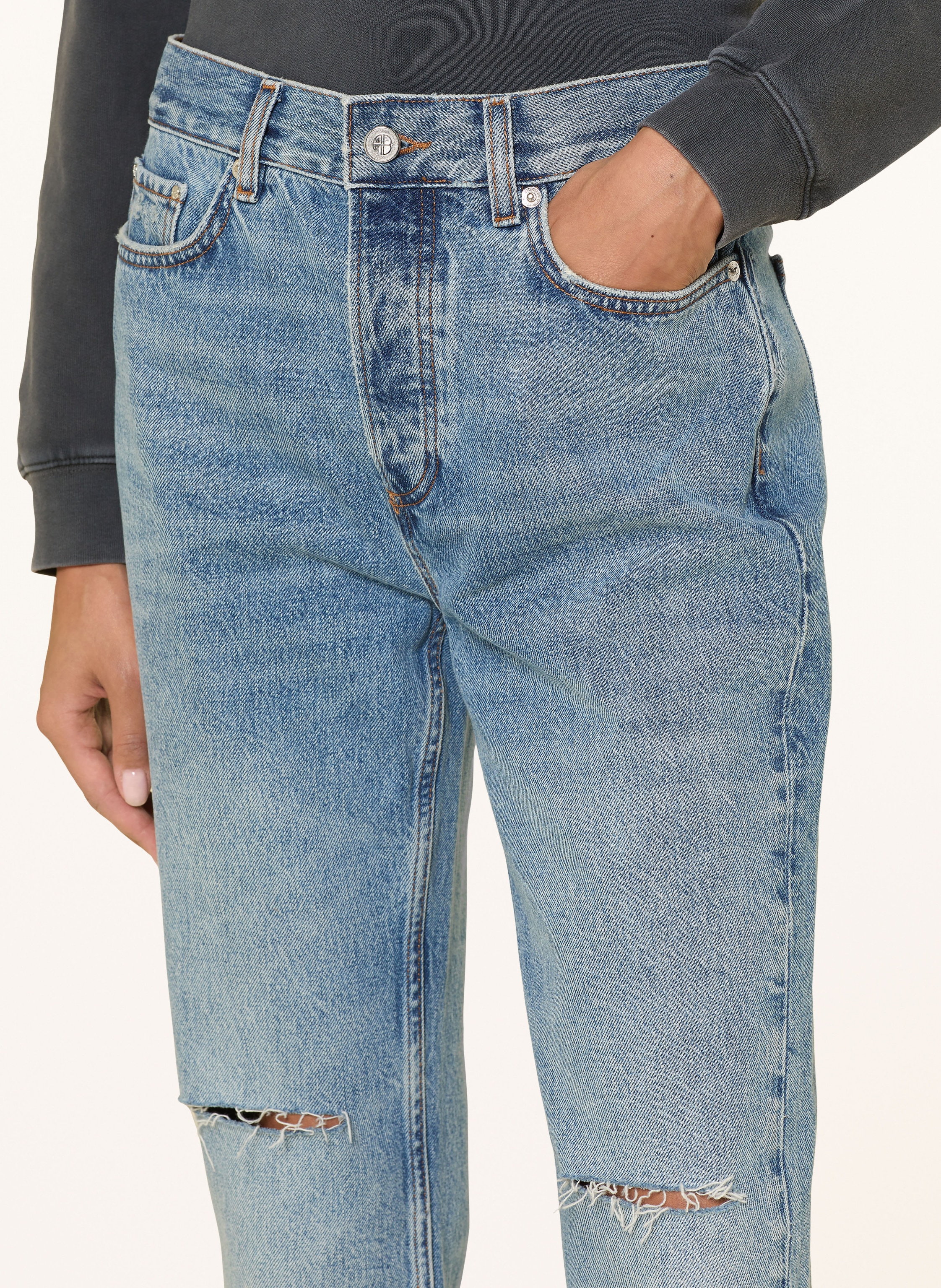 Thumbnail - Anine Bing Straight Jeans Bruno blau