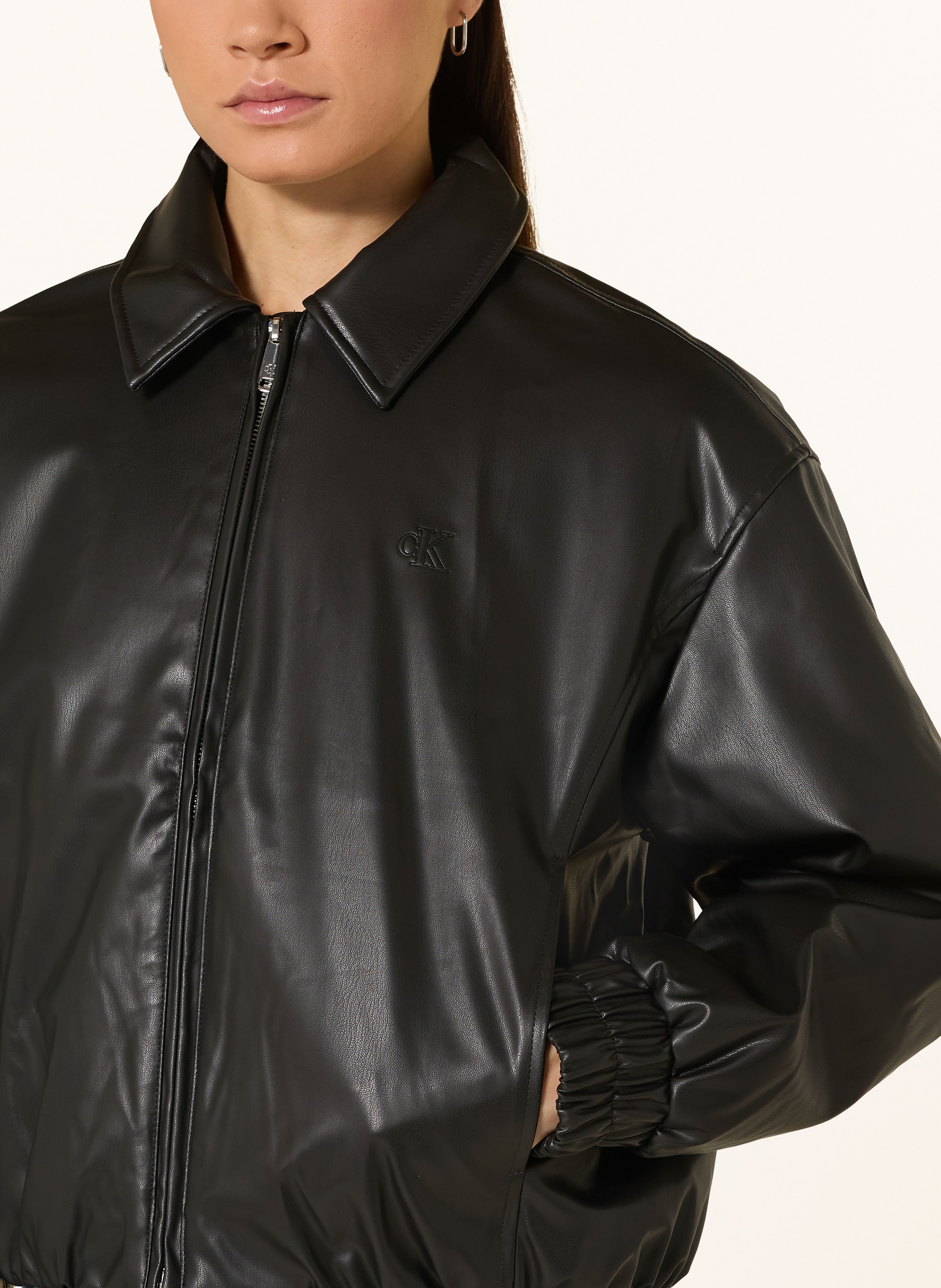 Thumbnail - Calvin Klein Jeans Blouson In Lederoptik schwarz