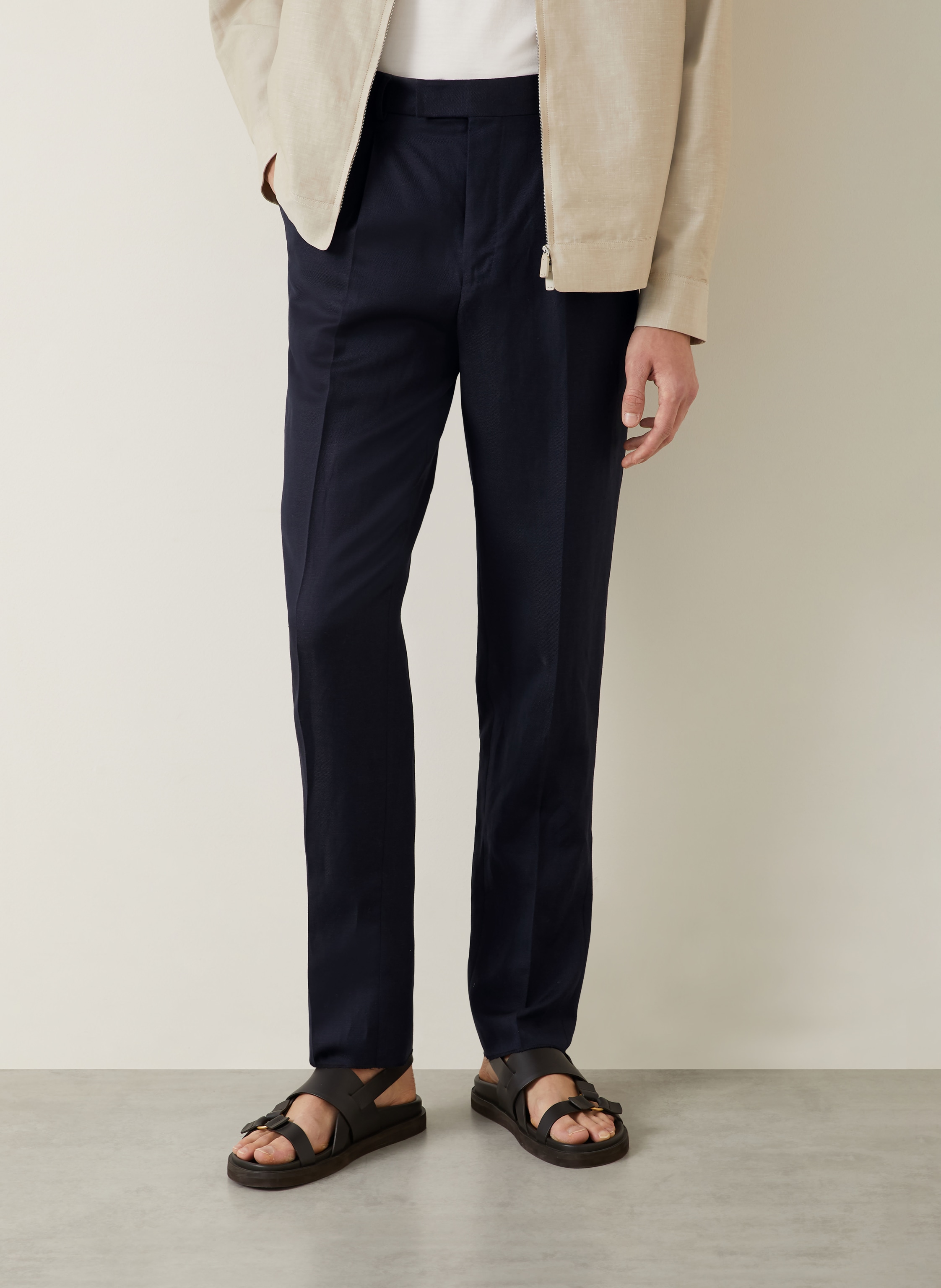 Thumbnail - Zegna Chino Extra Slim Fit Mit Leinen blau