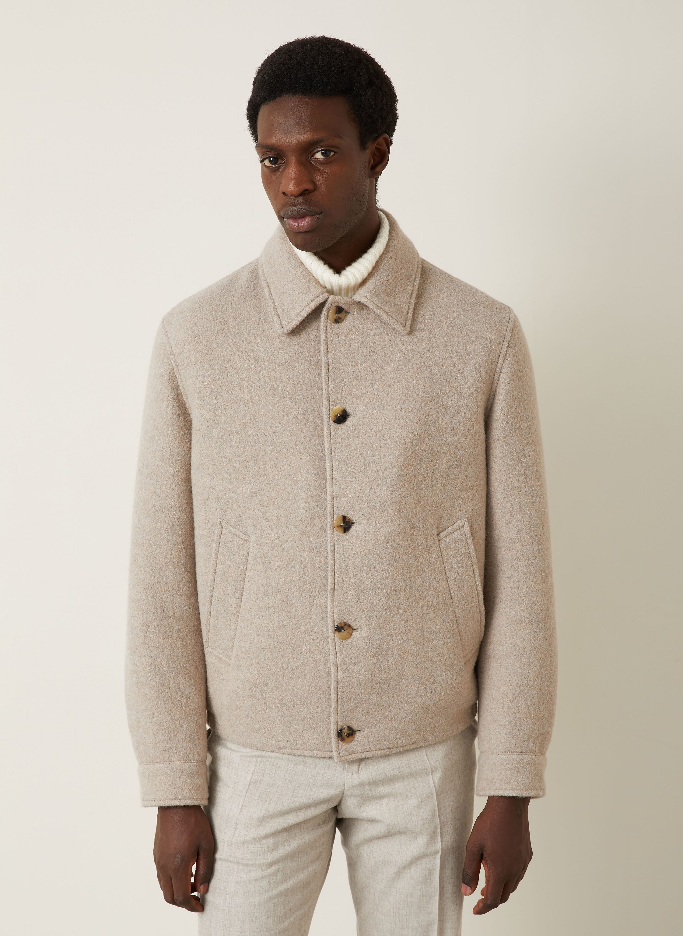 Thumbnail - Agnona Alpaka-Blouson beige