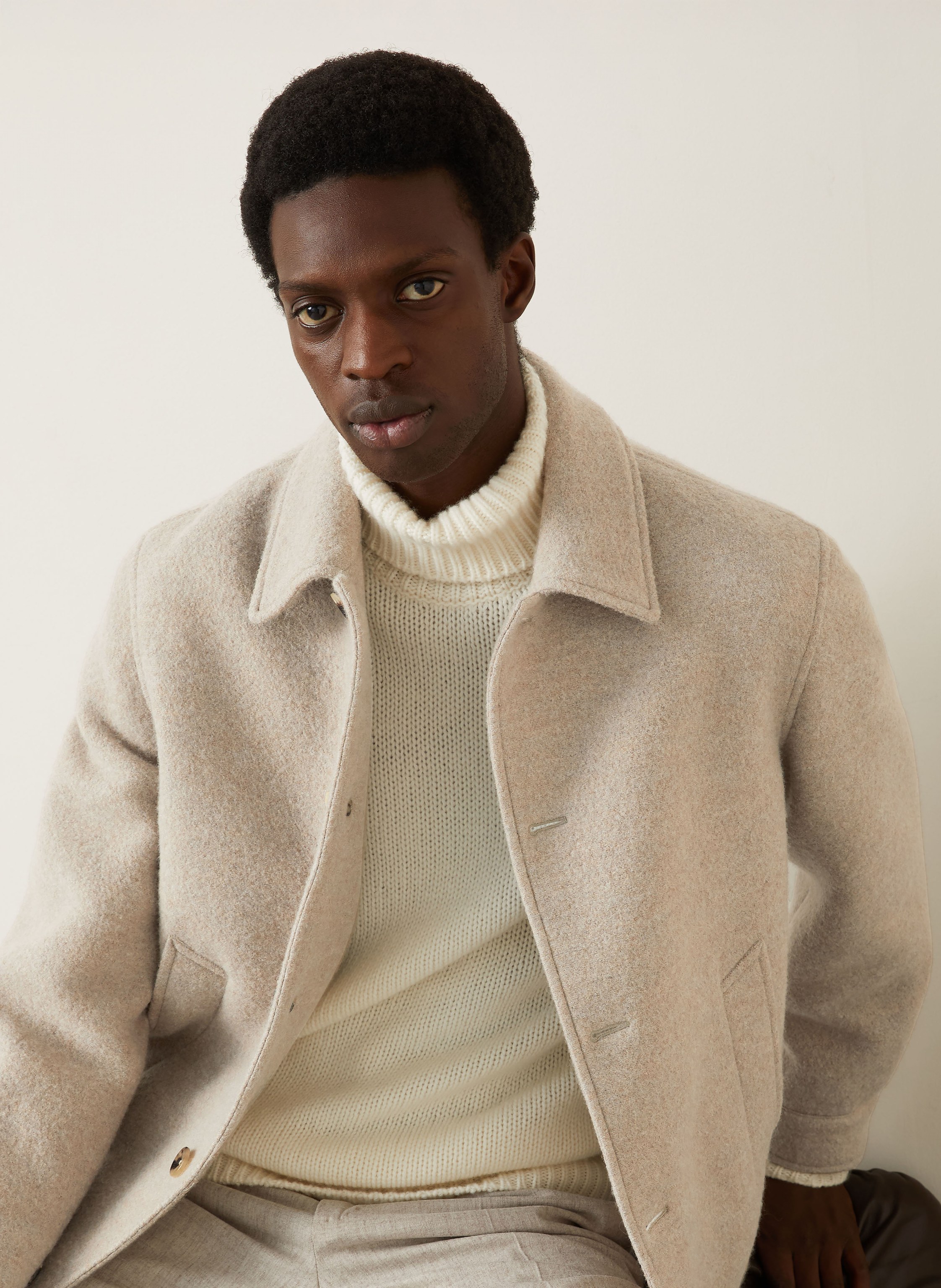 Thumbnail - Agnona Alpaka-Blouson beige