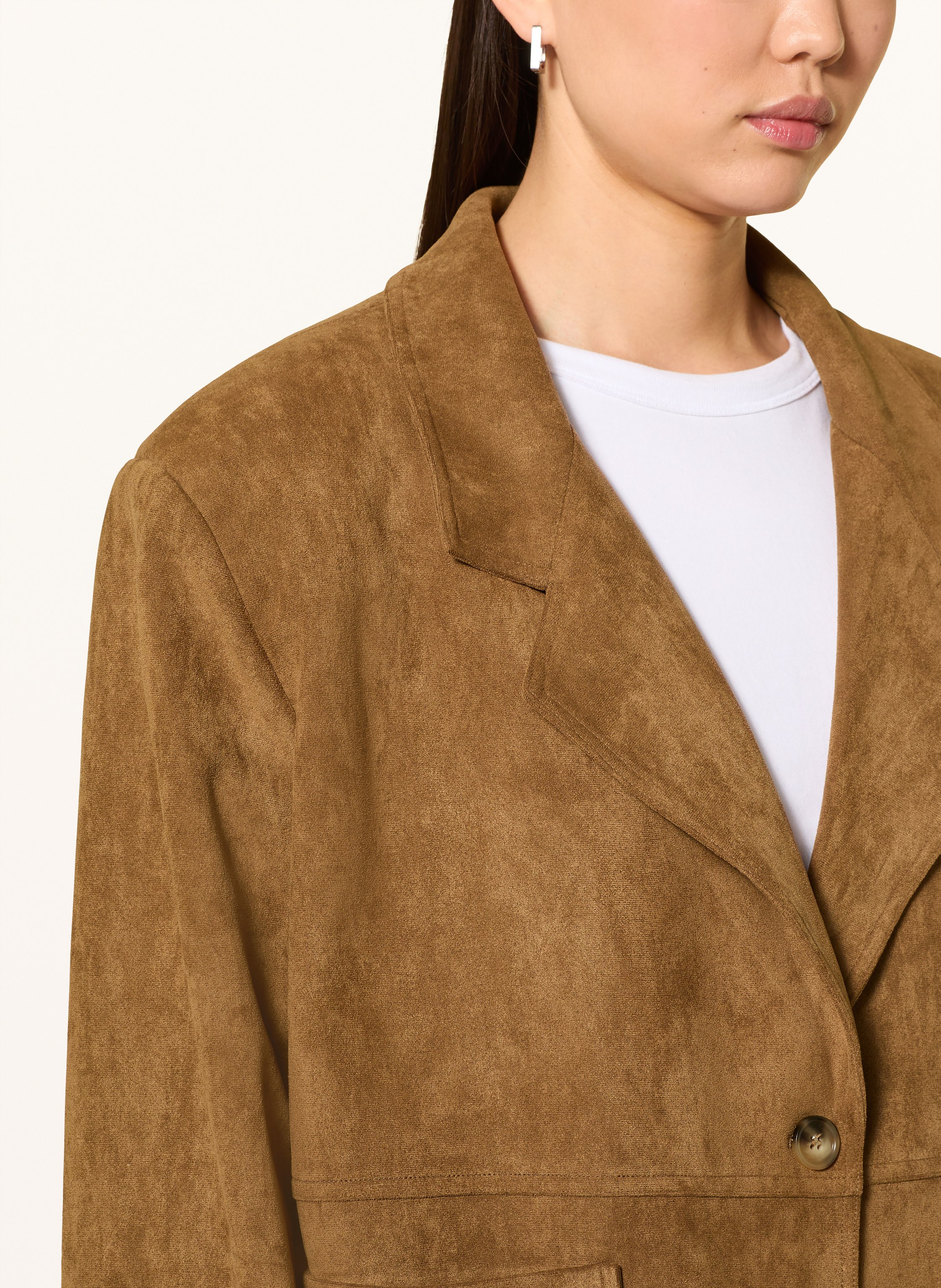 Thumbnail - Eleh Blazer In Lederoptik braun