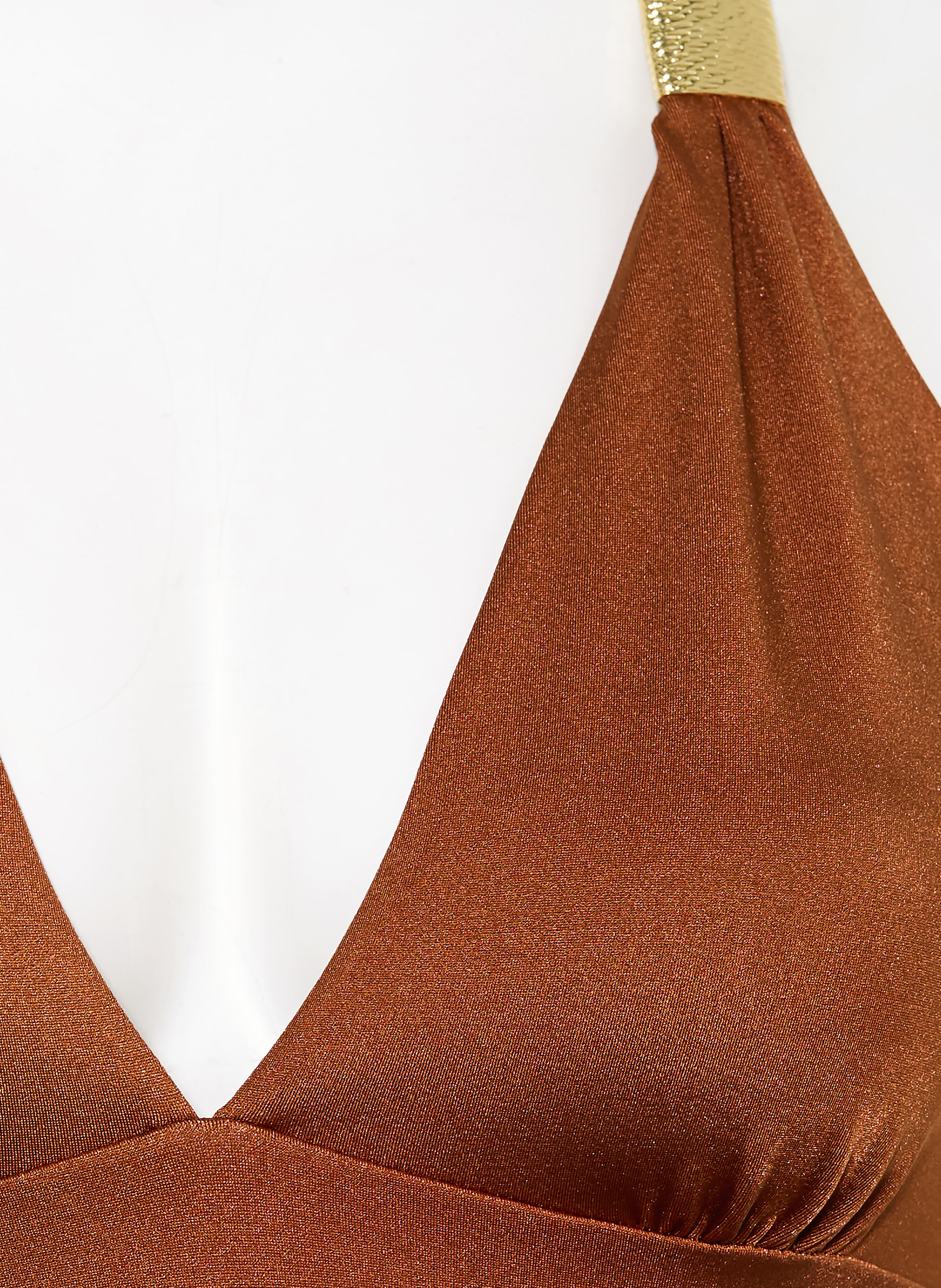 Thumbnail - Heidi Klein Neckholder-Badeanzug Uzes Slider braun