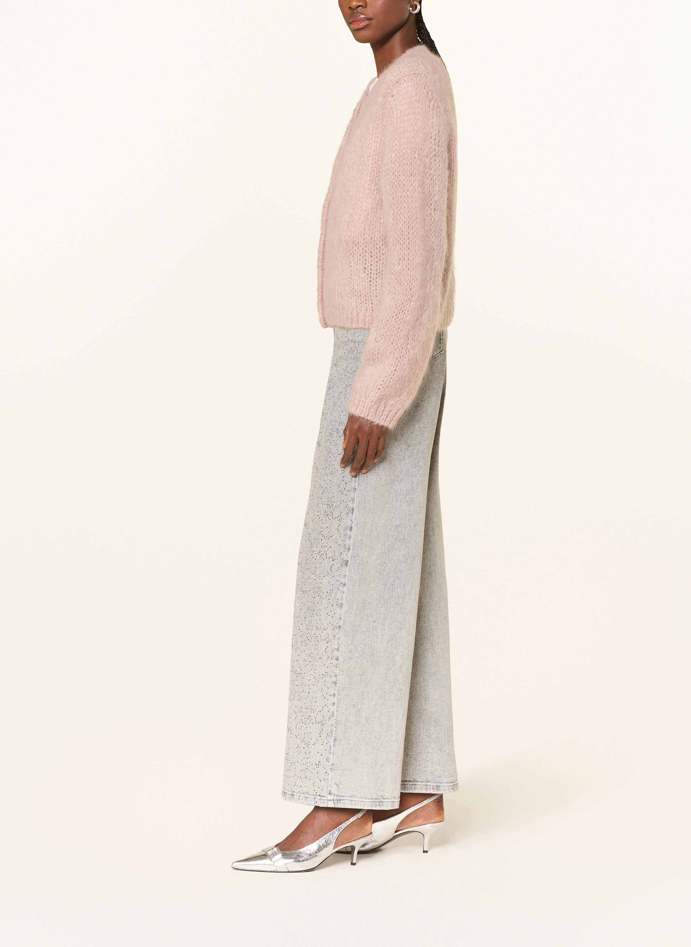 Thumbnail - Inwear Wide Leg Jeans Aaliaiw Mit Schmucksteinen grau