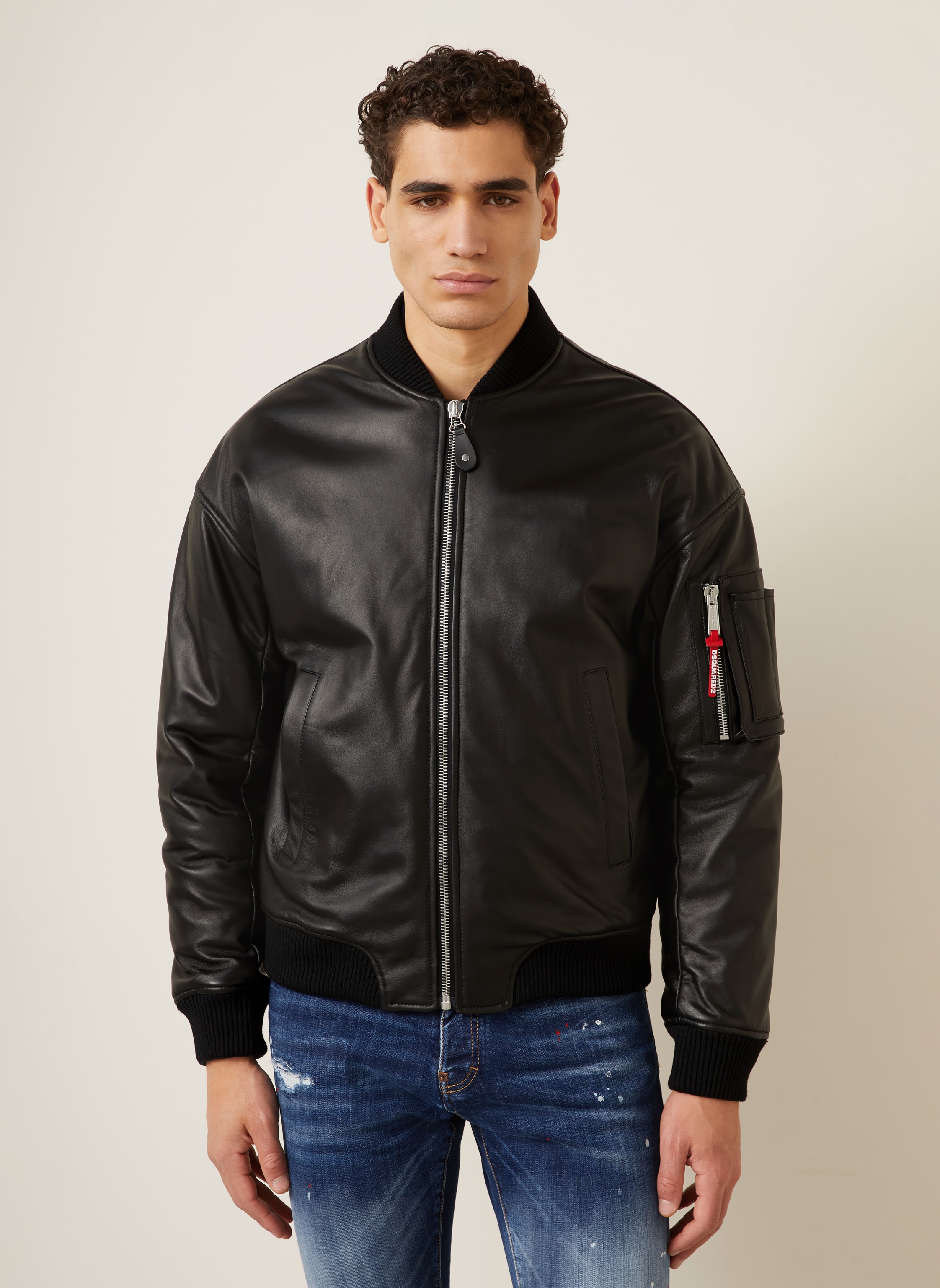 Thumbnail - dsquared2 Lederjacke schwarz