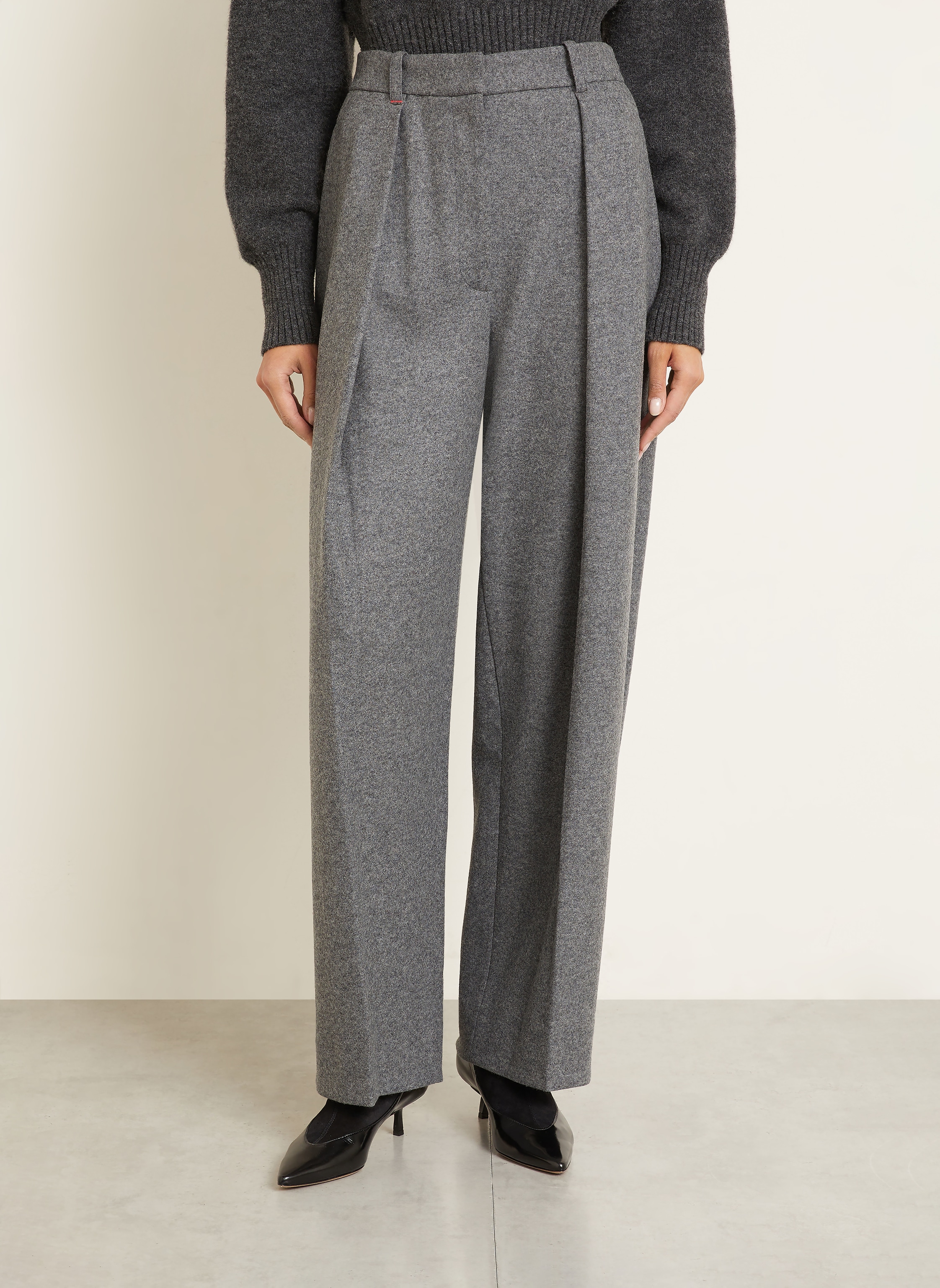 Thumbnail - Victoria Beckham Marlenehose grau