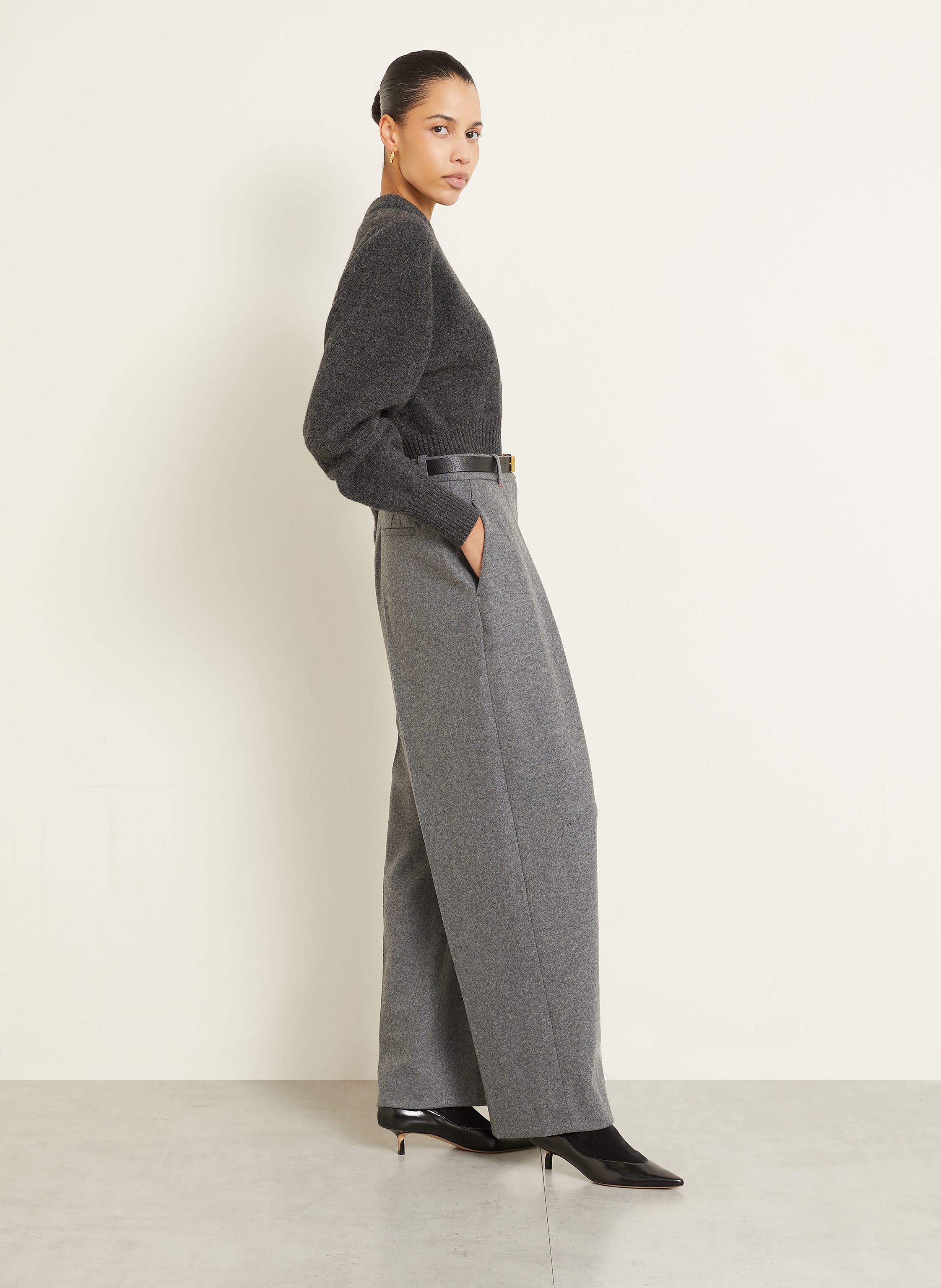 Thumbnail - Victoria Beckham Marlenehose grau