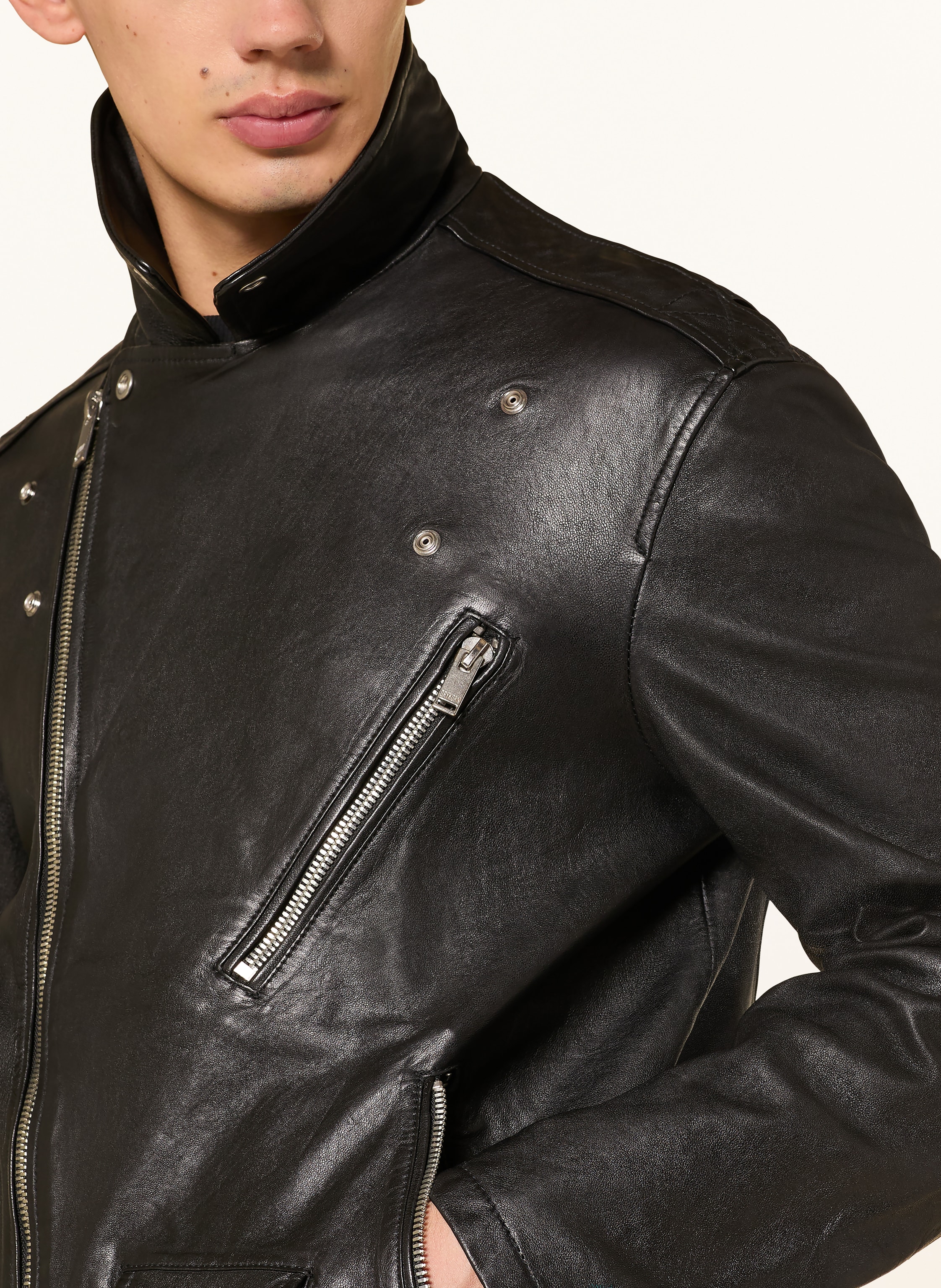 Thumbnail - Drykorn Lederjacke Mik schwarz