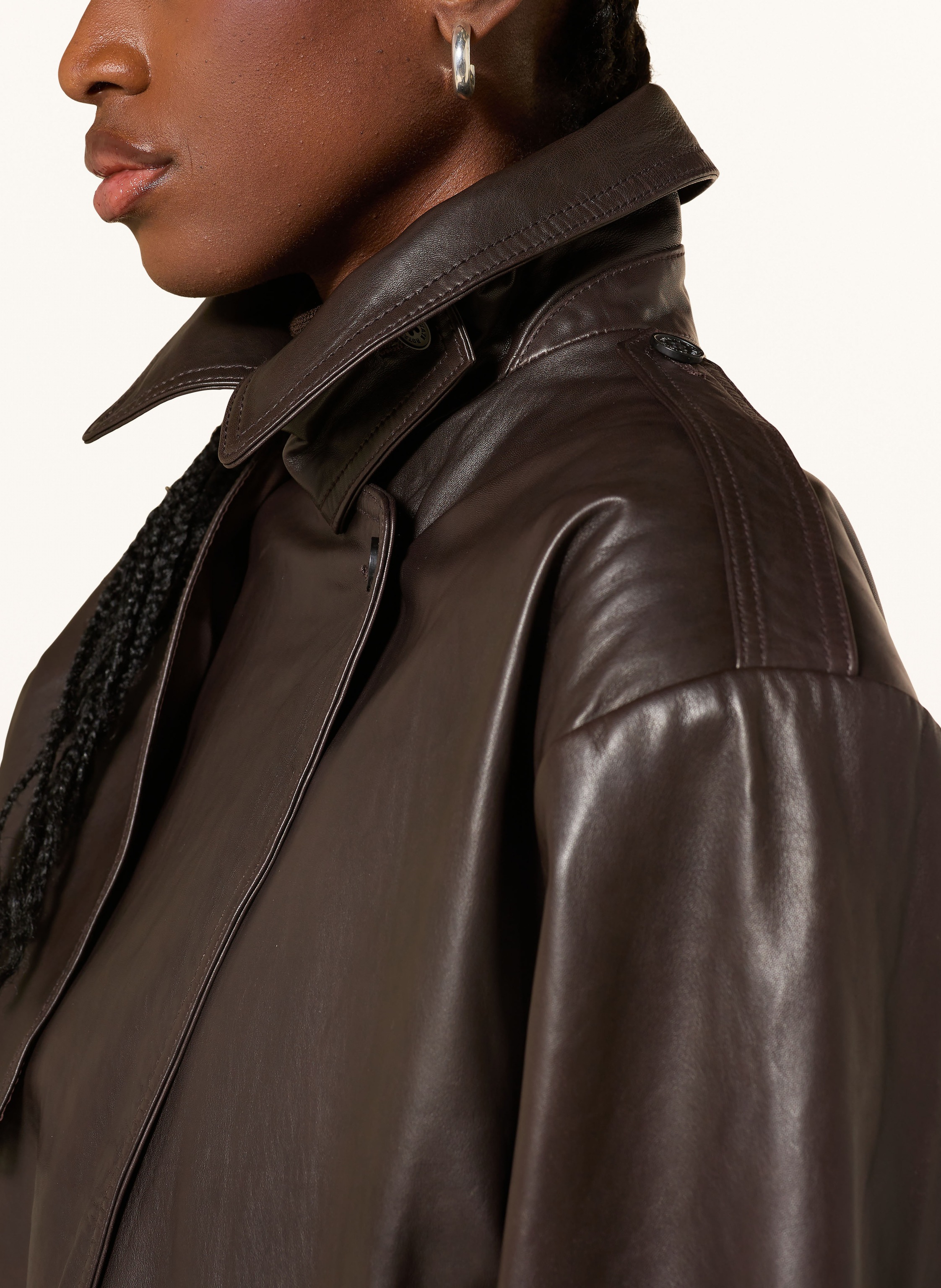 Thumbnail - Rotate Lederjacke braun