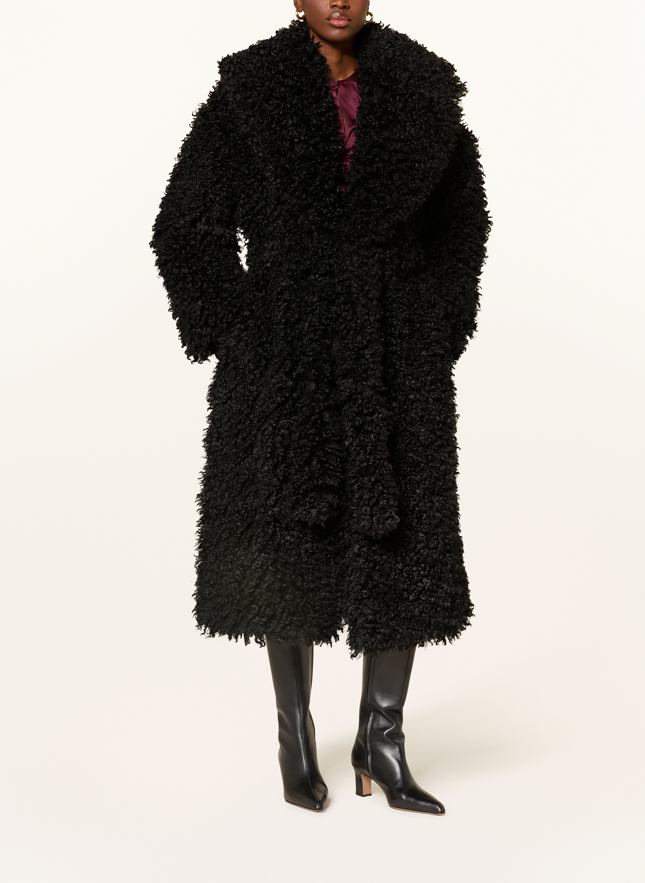 Thumbnail - Rotate Kunstfell-Mantel schwarz