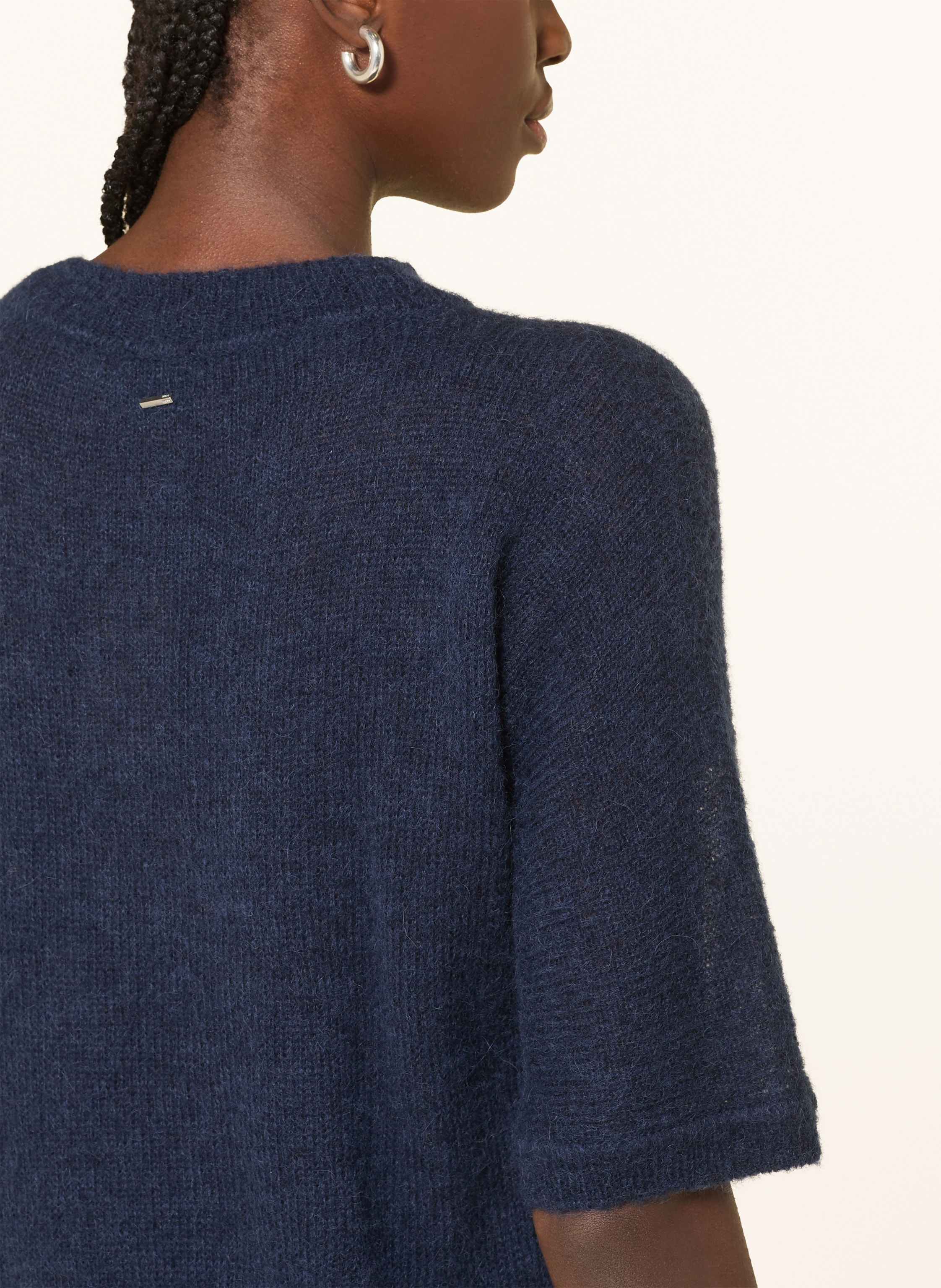 Thumbnail - Boss Alpaka-Pullover Fancer Mit 3/4-Arm blau