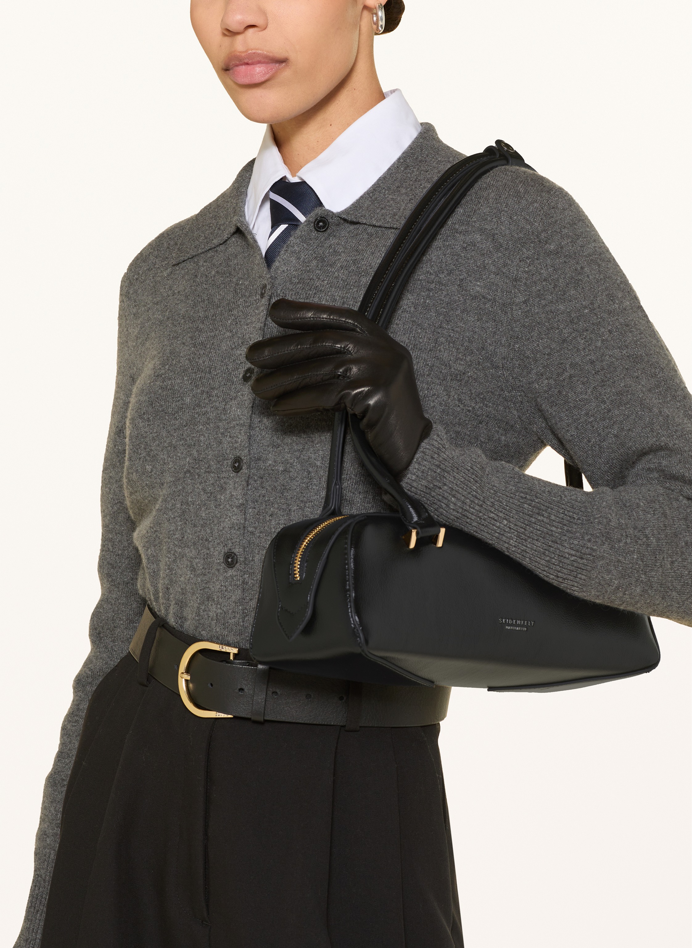 Thumbnail - Seidenfelt Schultertasche Alunda schwarz