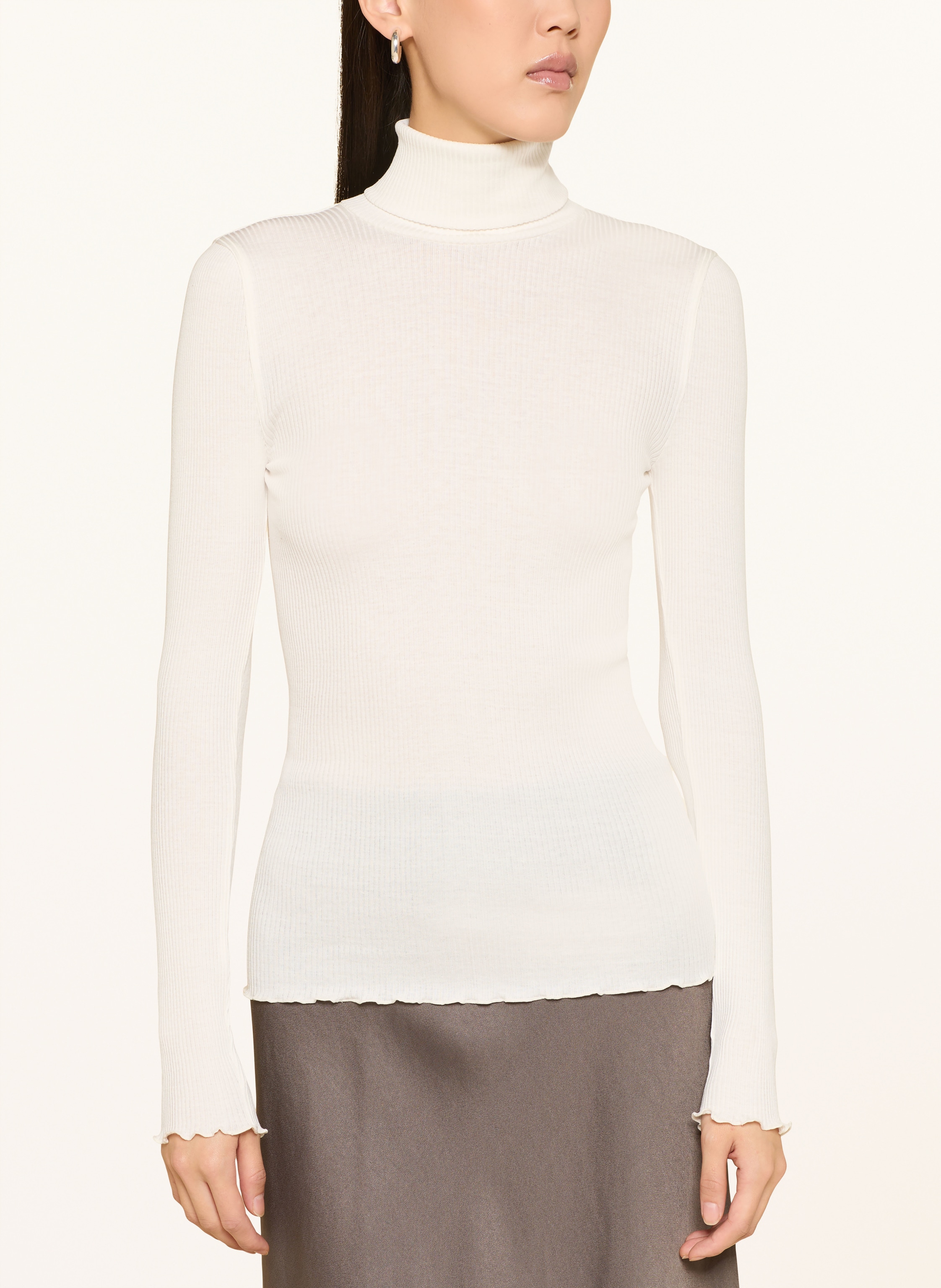 Thumbnail - Rosemunde Rollkragenshirt Beatha Mit Seide weiss