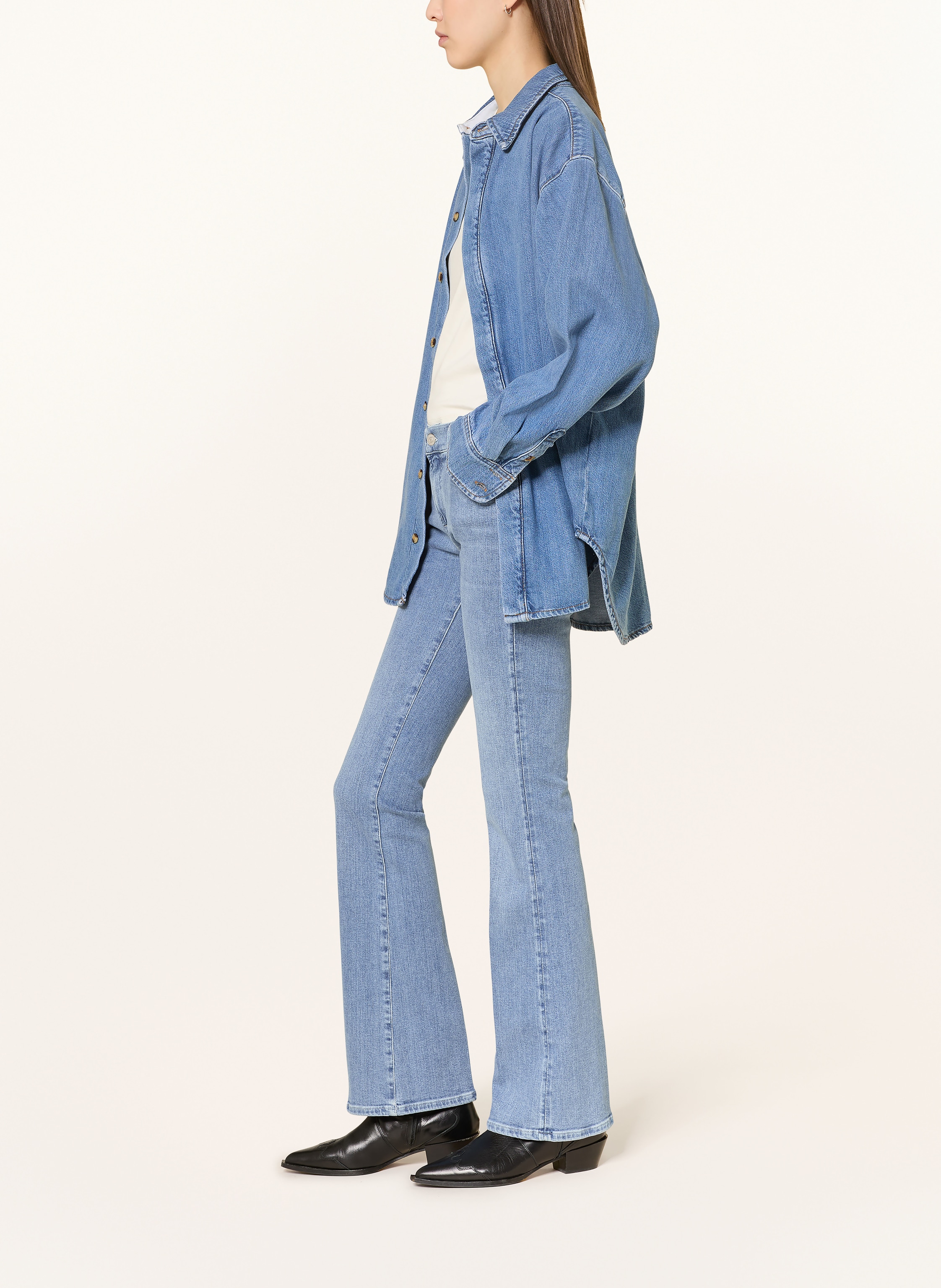 Thumbnail - 7 For All Mankind Bootcut Jeans Iceflow blau