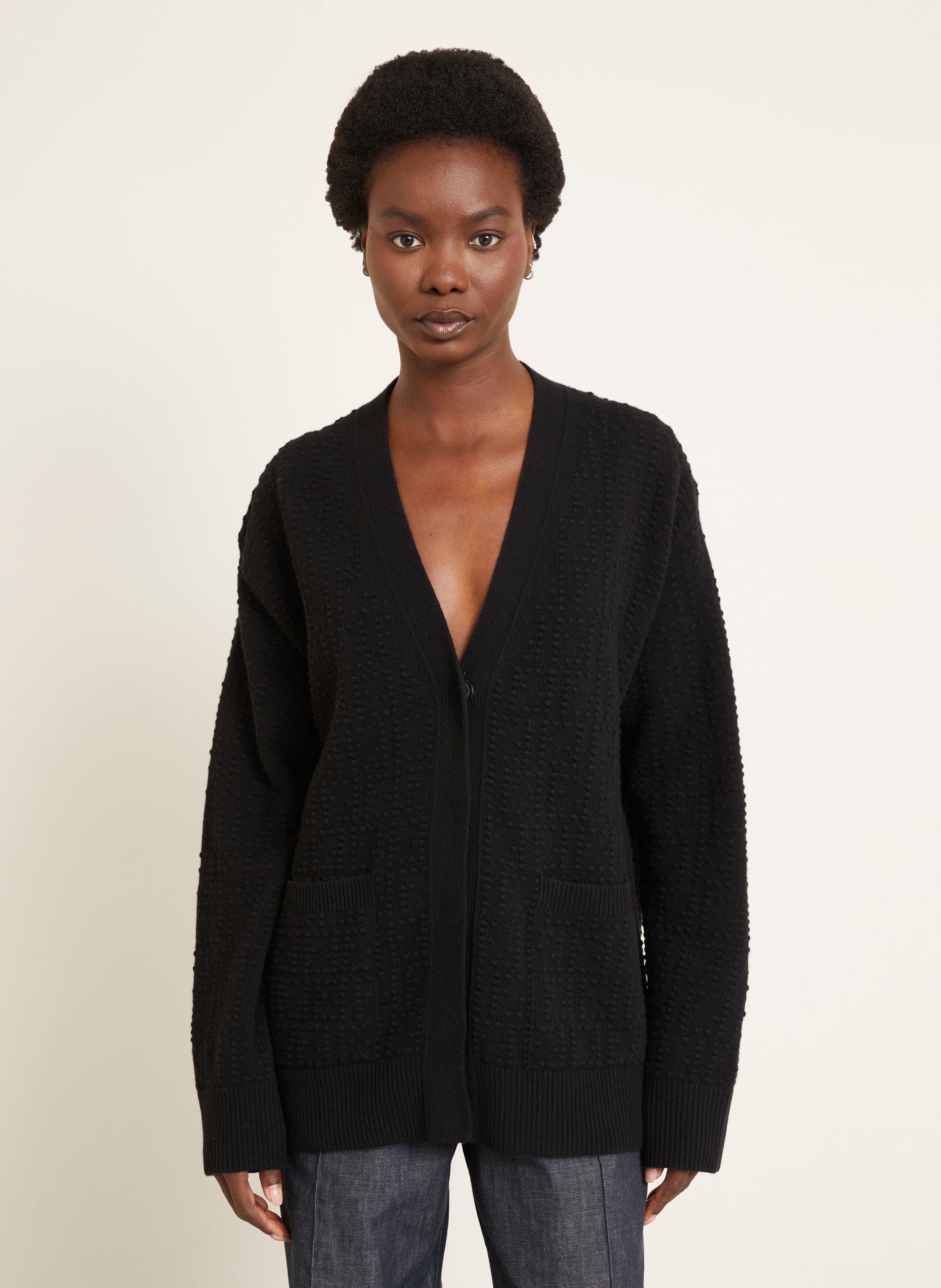 Thumbnail - Fendi Oversized-Strickjacke schwarz