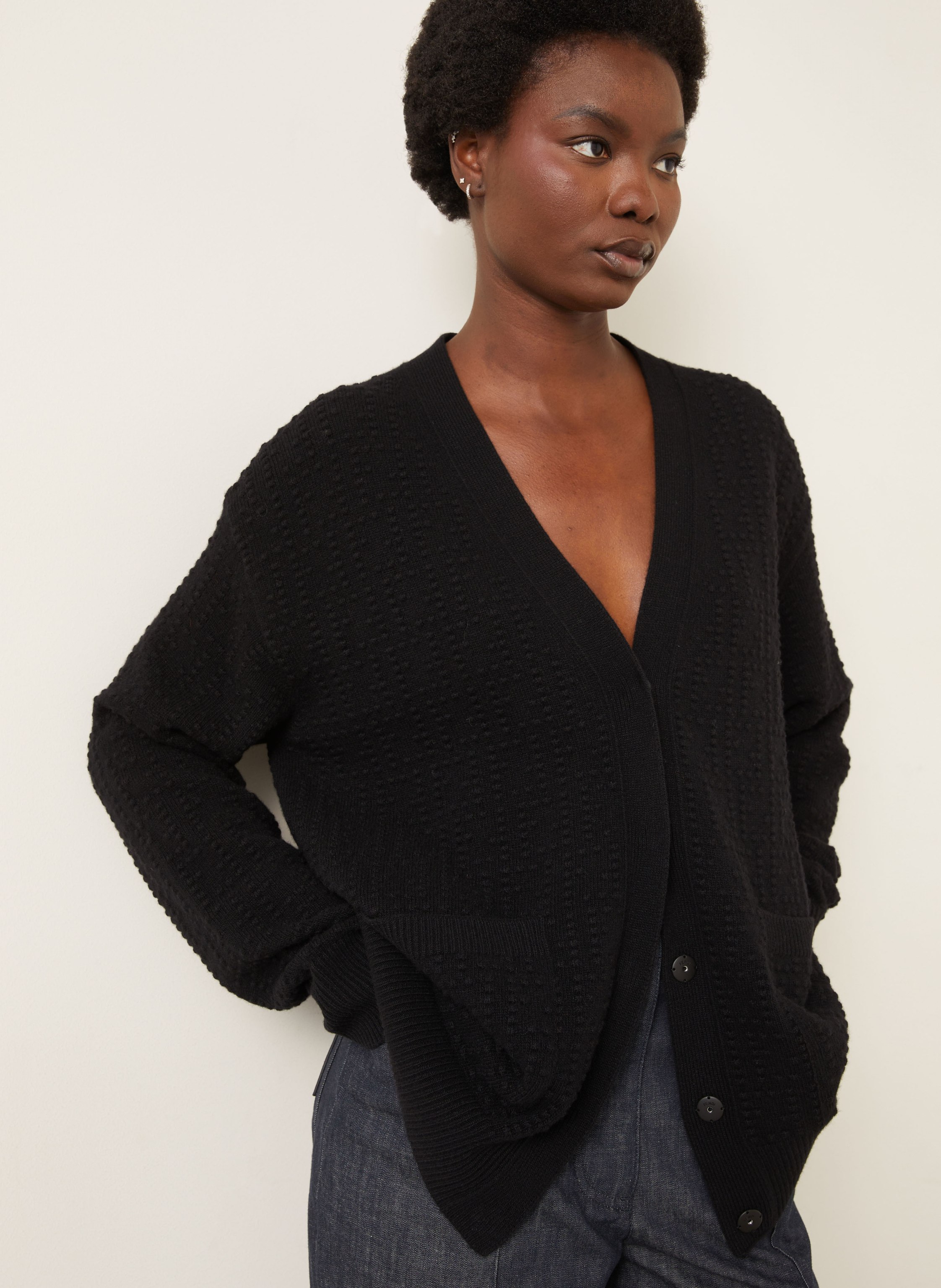 Thumbnail - Fendi Oversized-Strickjacke schwarz