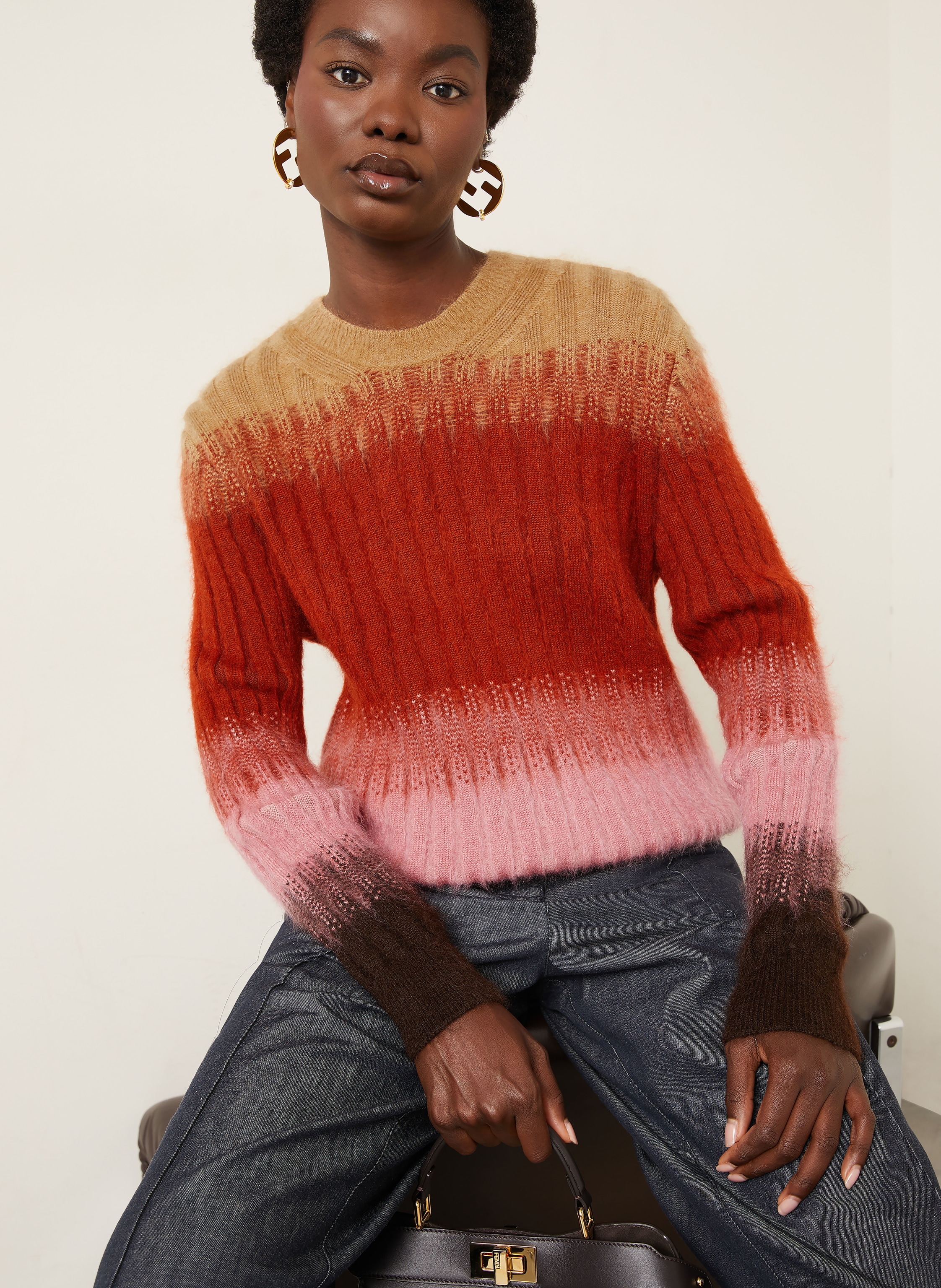 Thumbnail - Fendi Pullover Mit Mohair braun