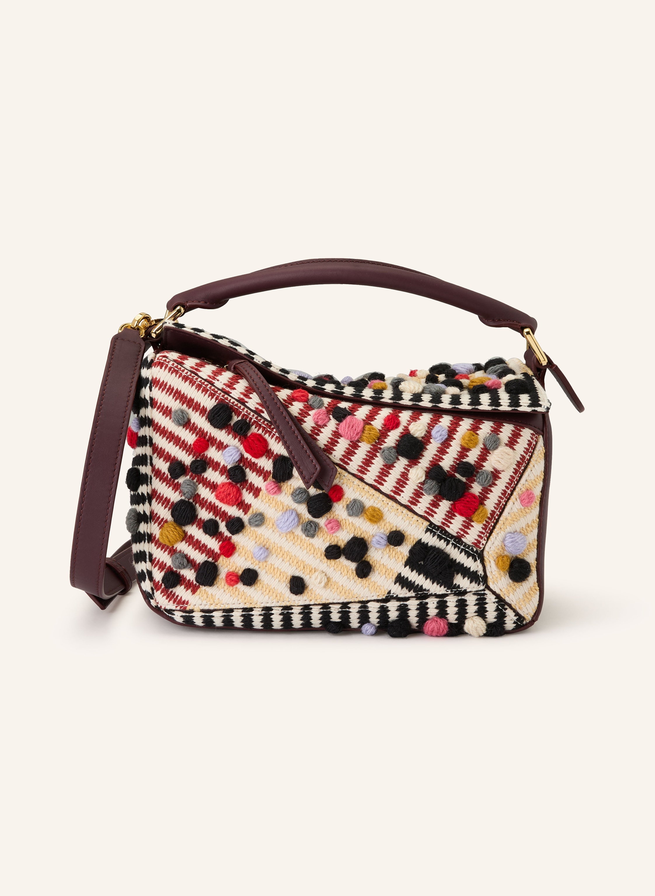 Loewe Loewe Handtasche Puzzle Small beige in CREME / ROSA / ROT