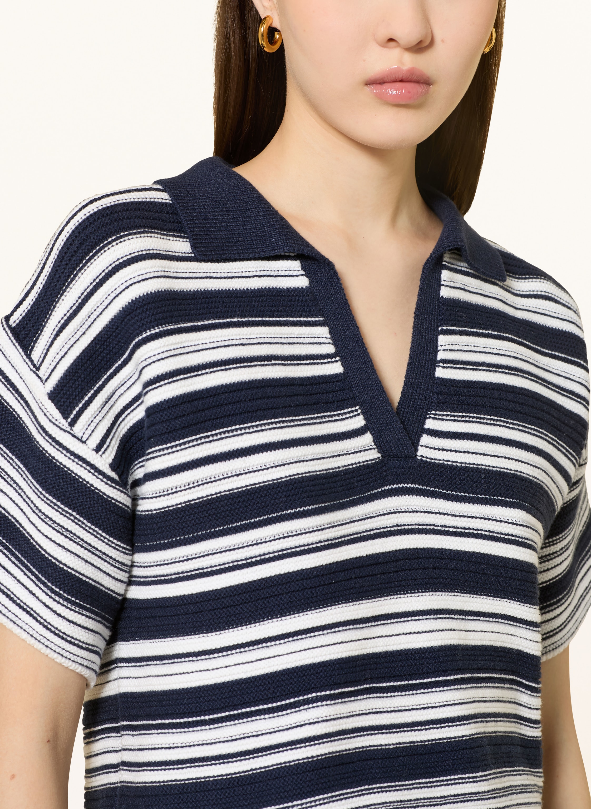 Thumbnail - Mrs & Hugs Strick-Poloshirt weiss