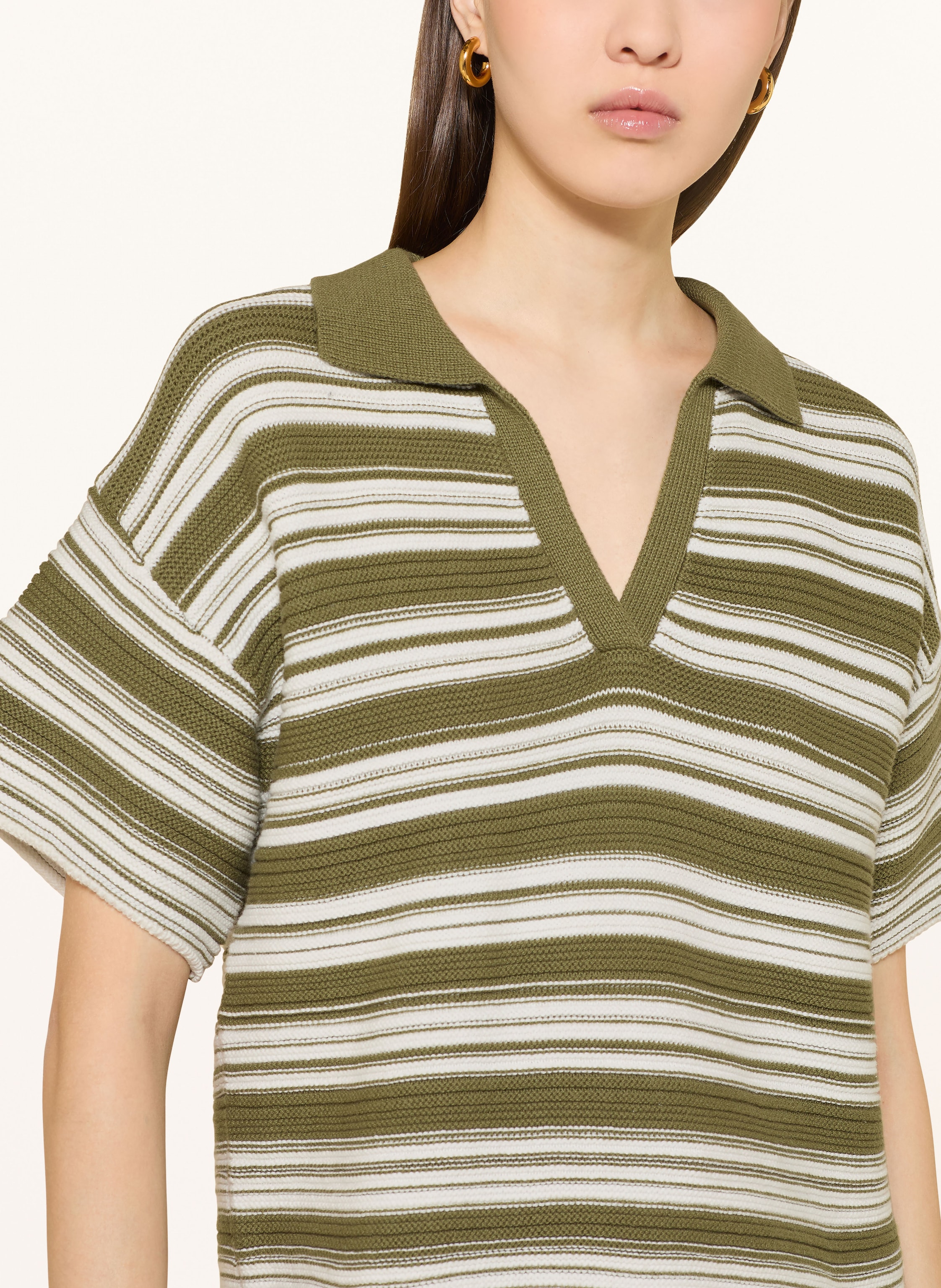 Thumbnail - Mrs & Hugs Strick-Poloshirt gruen