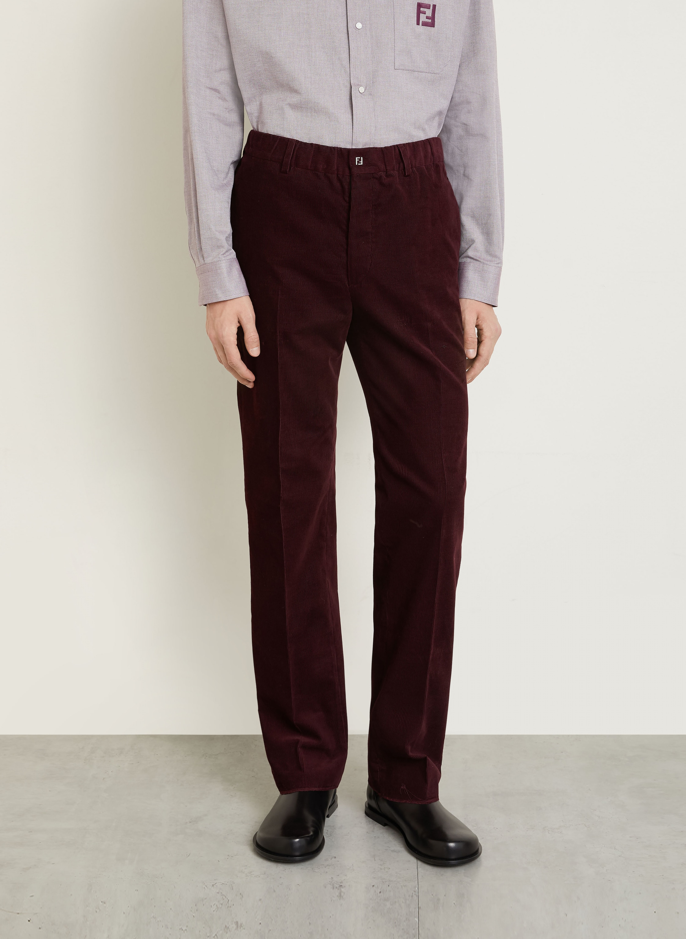 Thumbnail - Fendi Cordhose Regular Fit rot