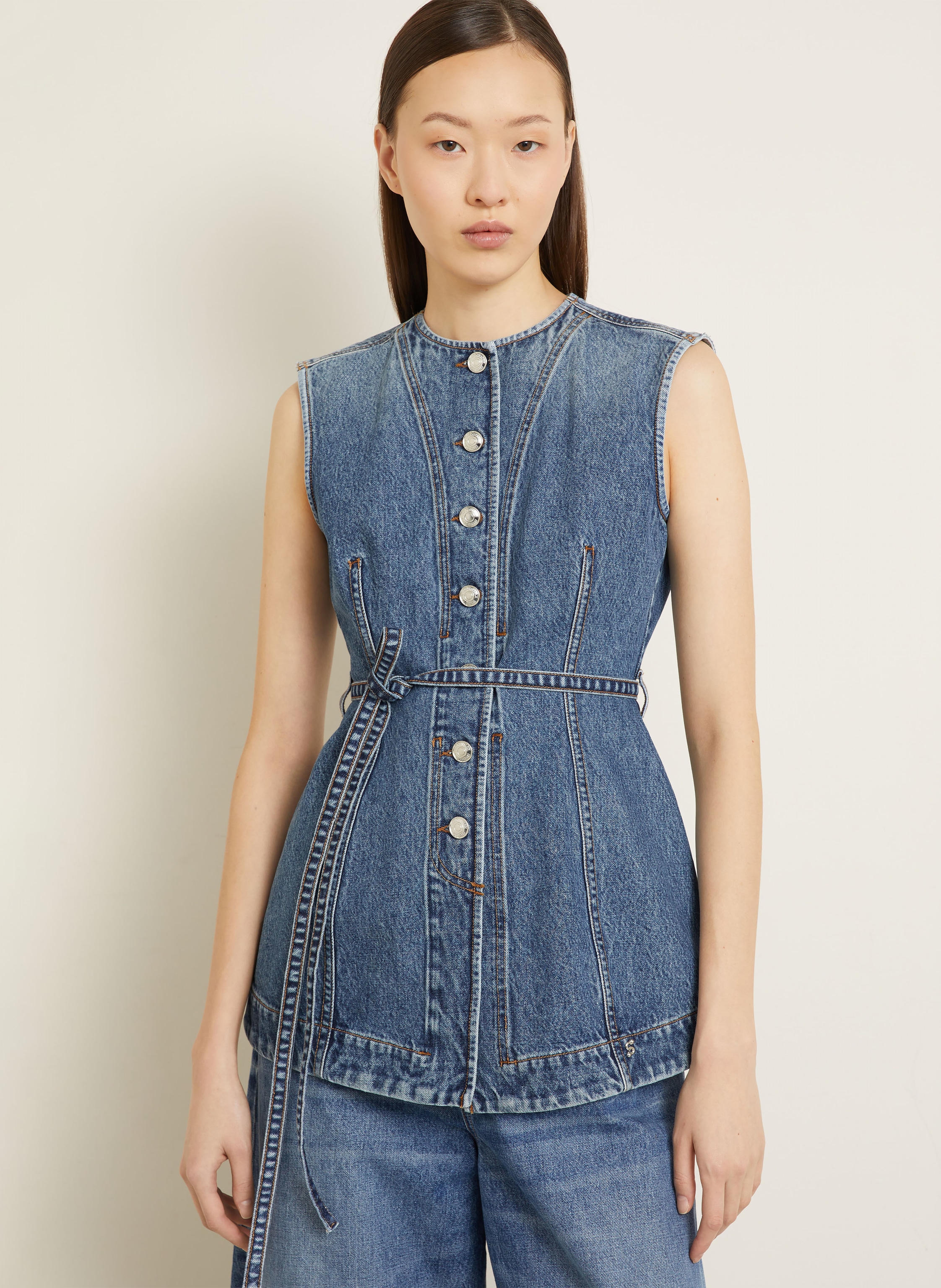 Thumbnail - Sportmax Jeansweste Spddominio blau