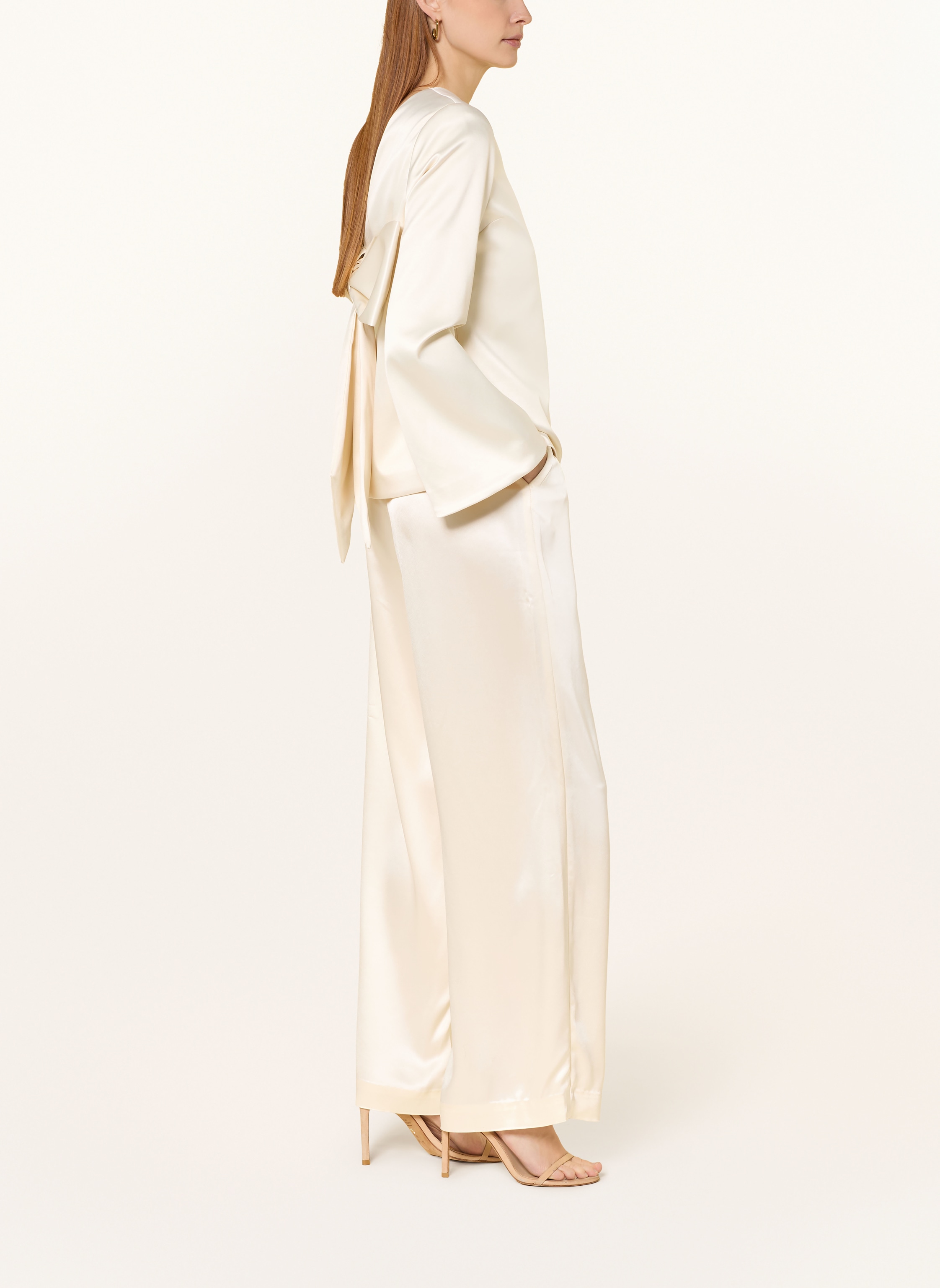 Thumbnail - Malina Marlenehose Sarah Aus Satin weiss