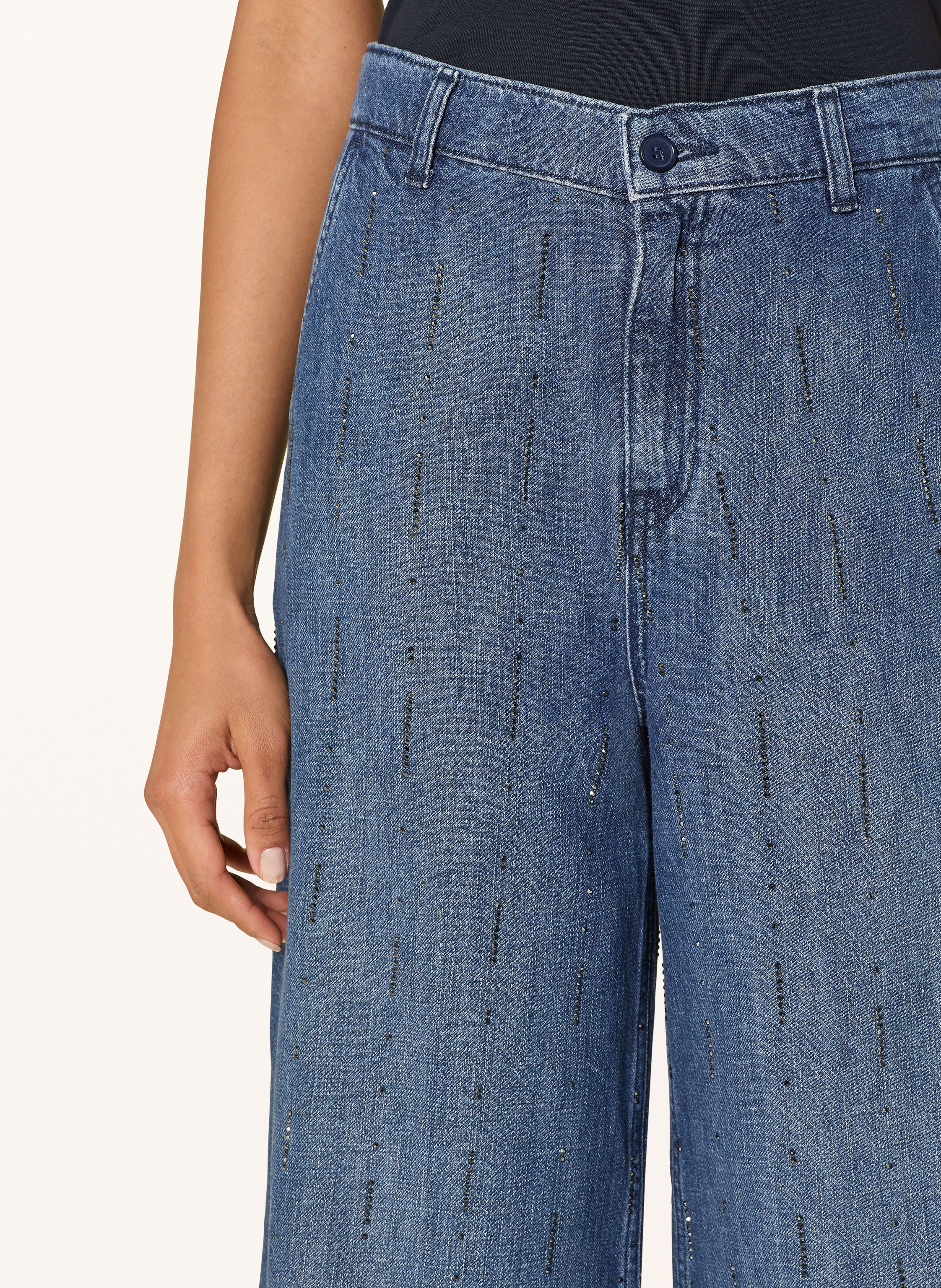 Thumbnail - Liu Jo Wide Leg Jeans Mit Schmucksteinen blau