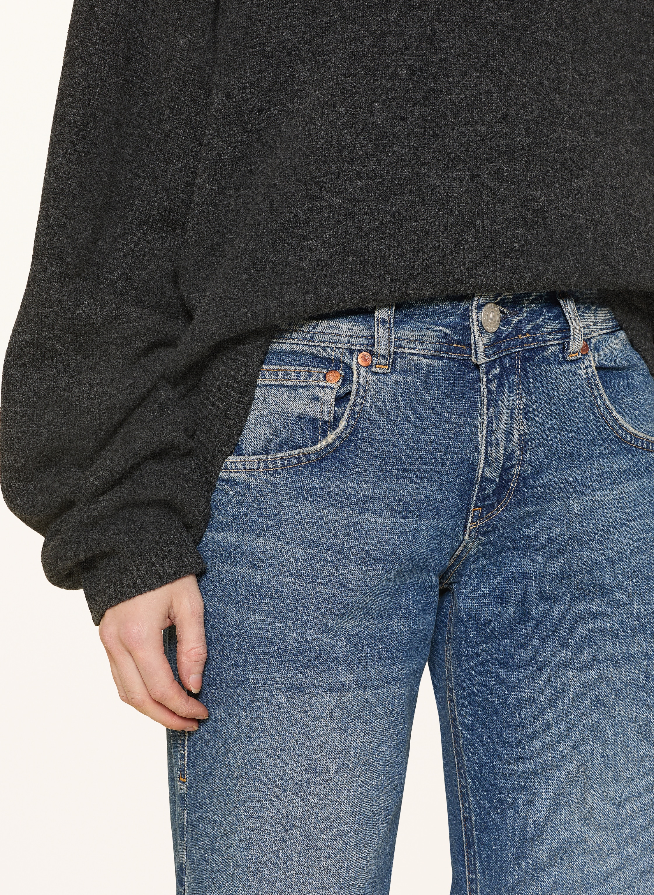 Thumbnail - Herrlicher Flared Jeans Edna blau