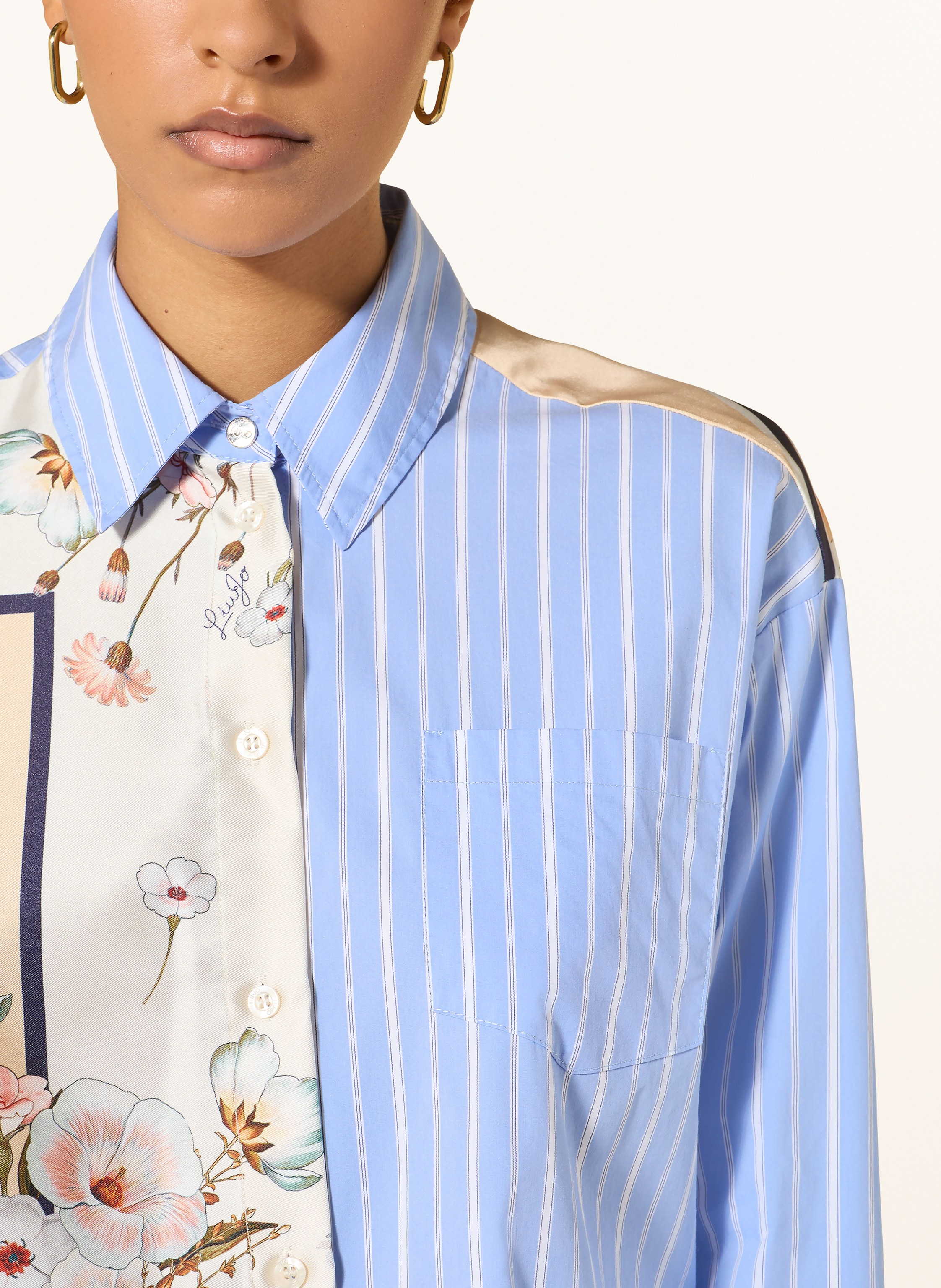 Thumbnail - Liu Jo Bluse Im Materialmix beige