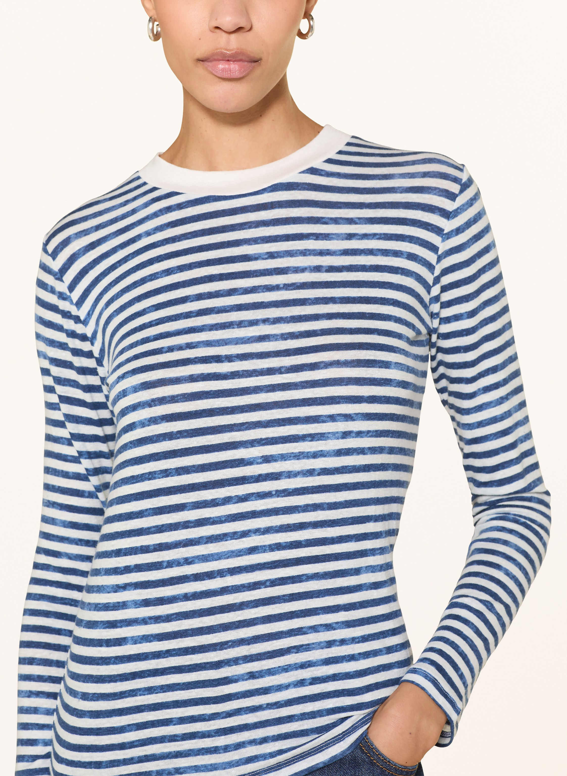 Thumbnail - Stefan Brandt Longsleeve Feriel Aus Leinen blau