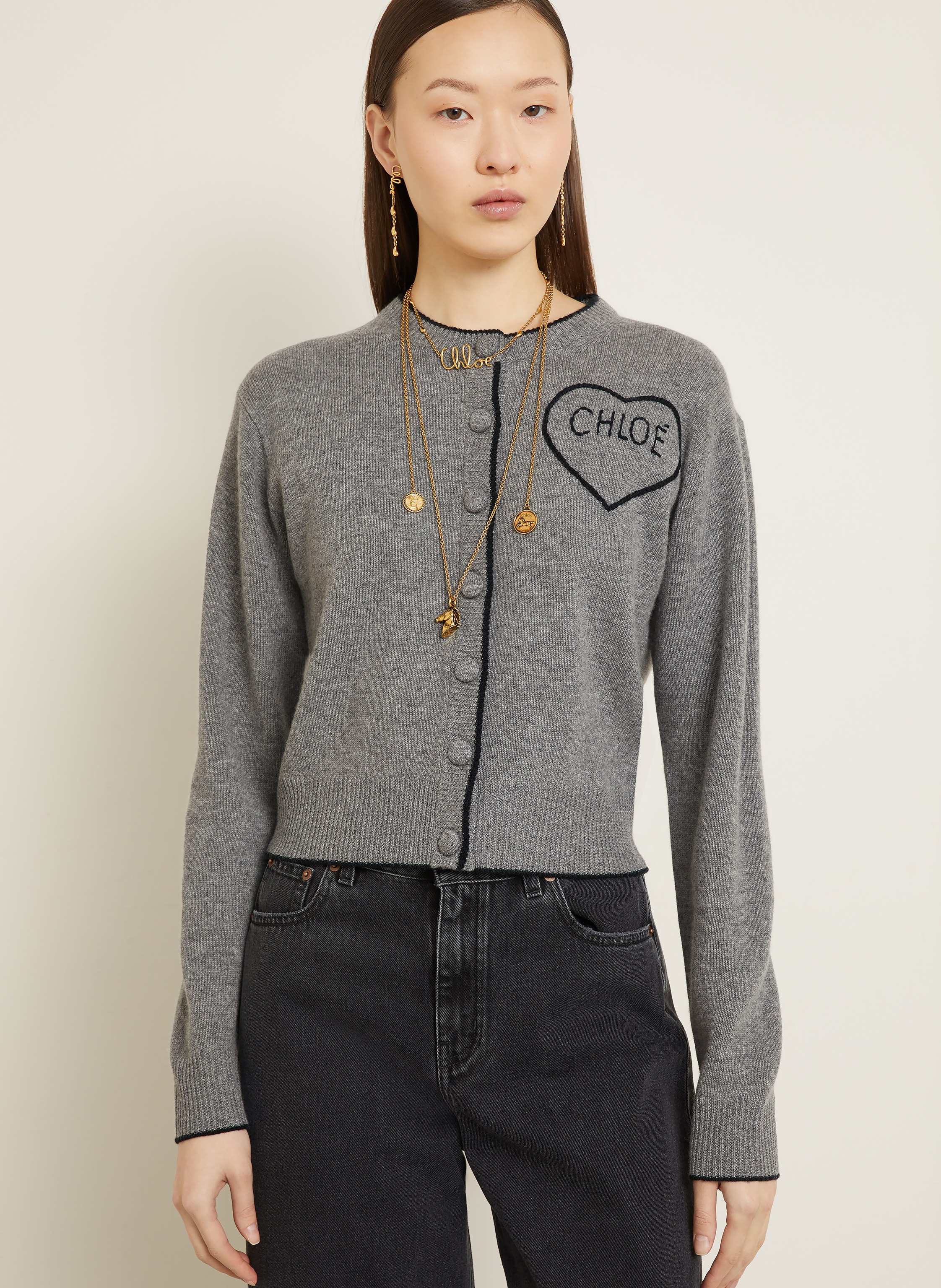 Thumbnail - Chloé Strickjacke grau