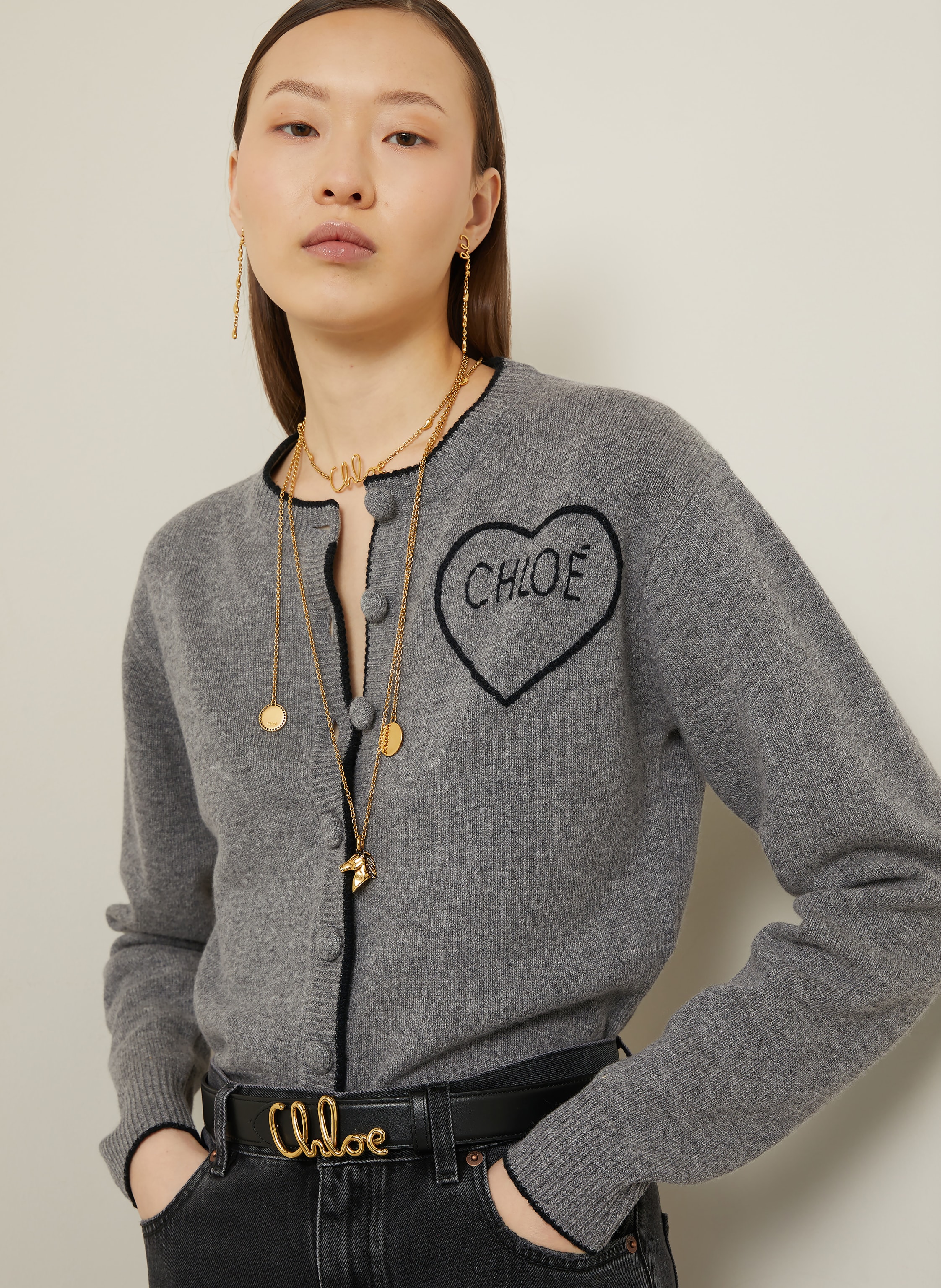 Thumbnail - Chloé Strickjacke grau