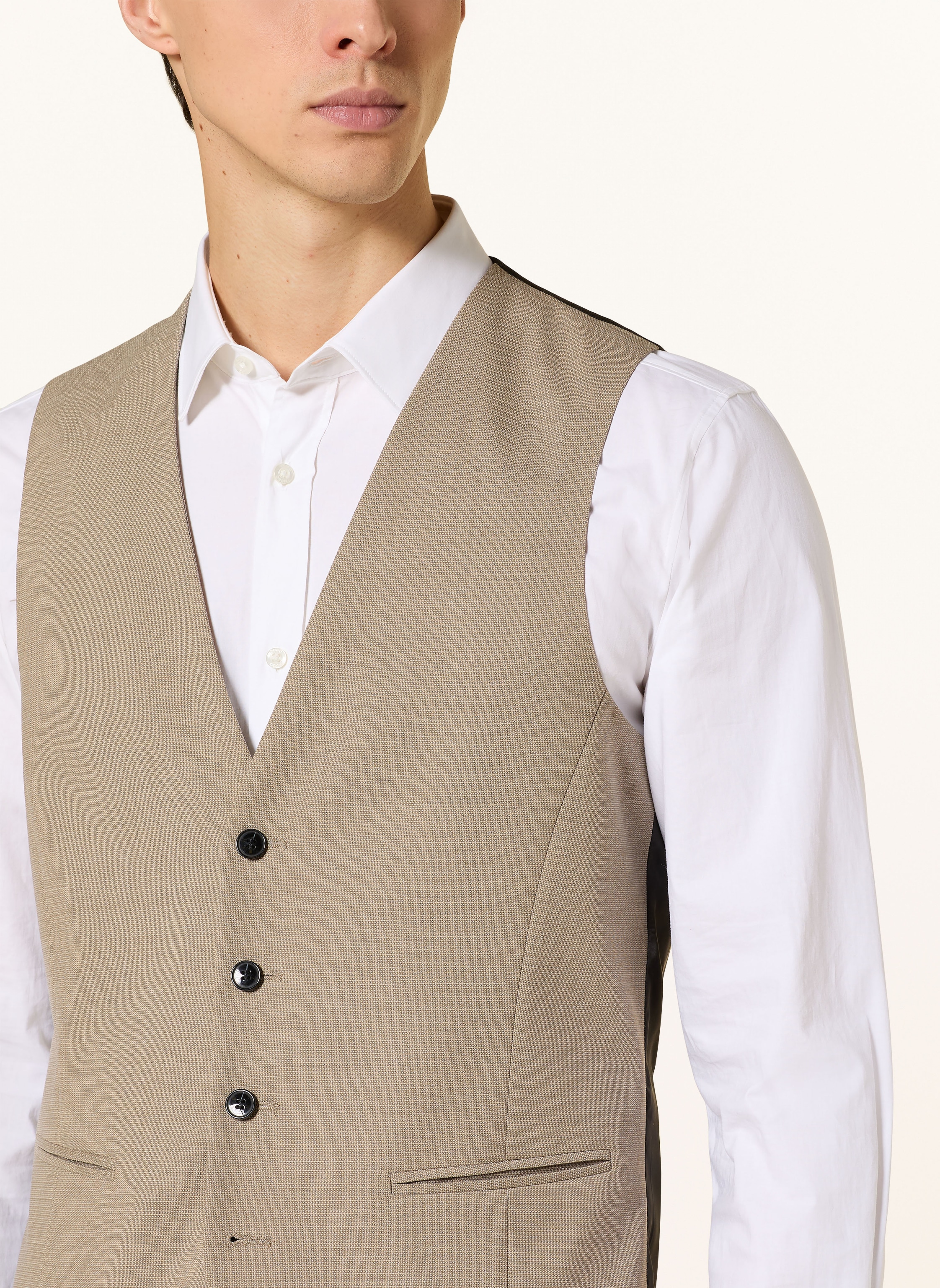 Thumbnail - Hugo Anzugweste Vin Extra Slim Fit beige