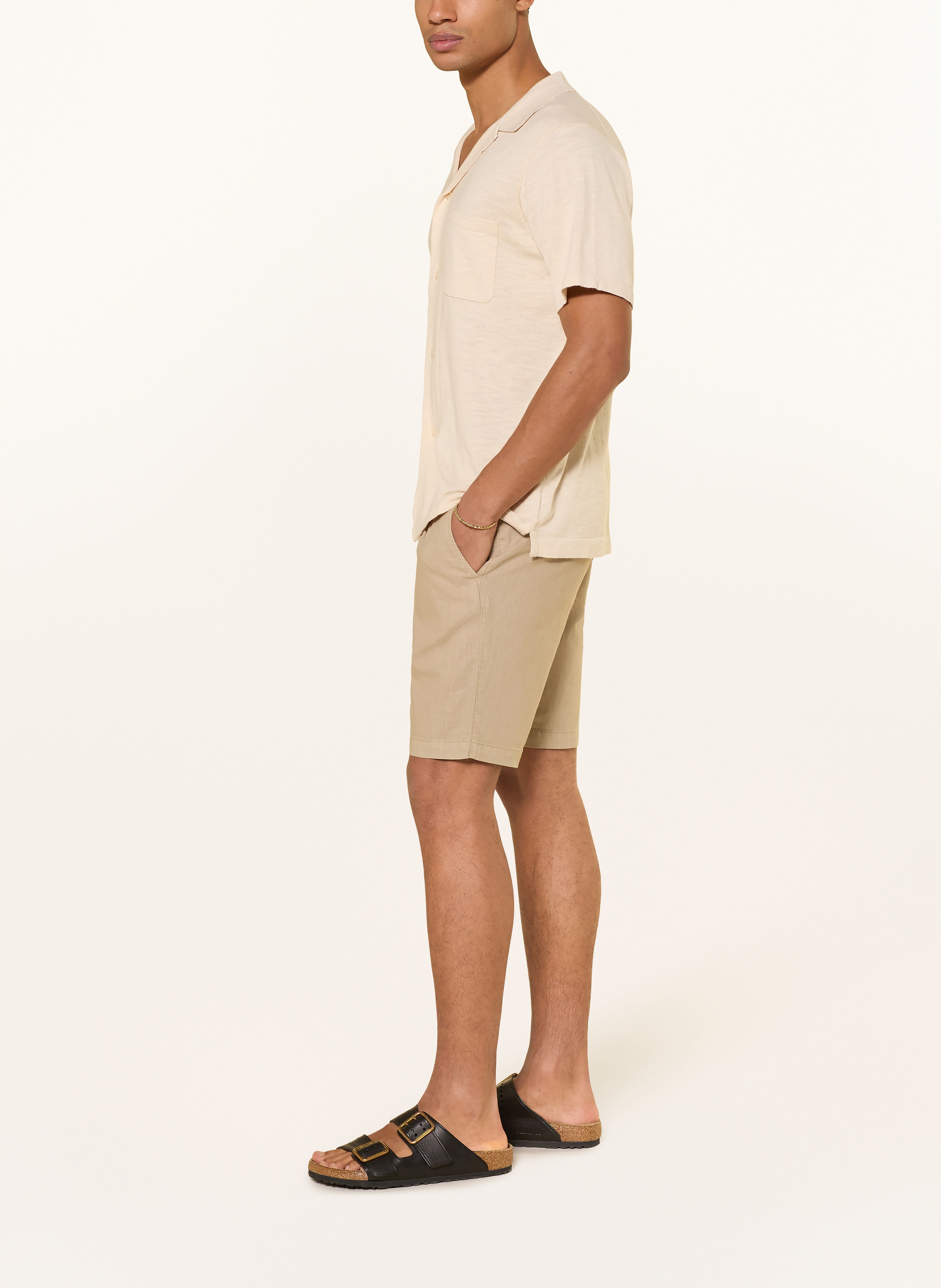 Thumbnail - Paul Chinoshorts Comfort Fit Mit Leinen beige