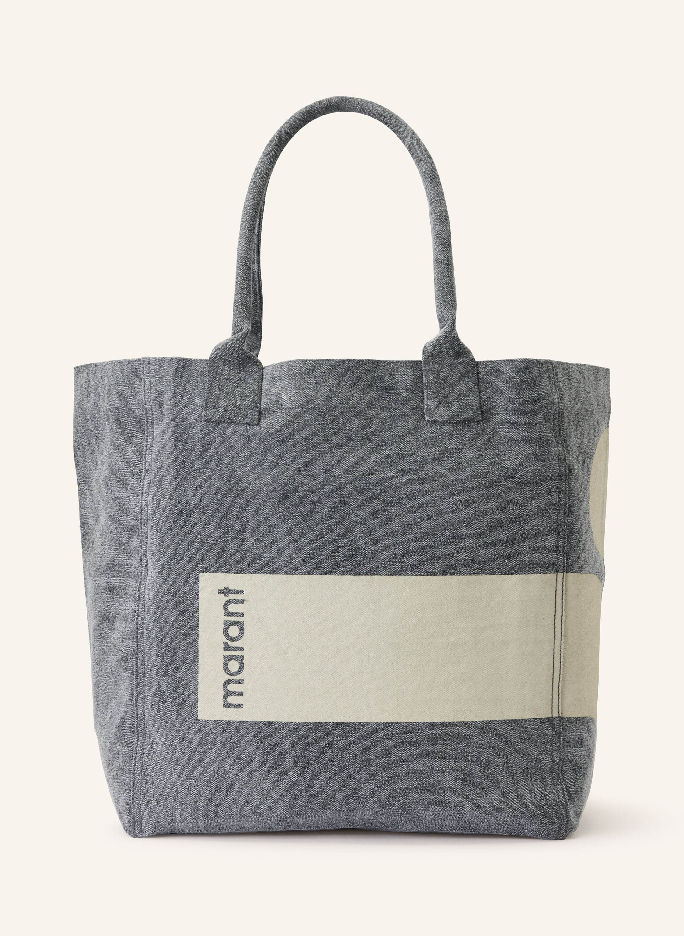 Isabel Marant Innen ein Hauptfach. Zwei Tragegriffe. Verstärkter Taschenboden. Canvas. Logo-Motiv in dunkelgrau / ecru