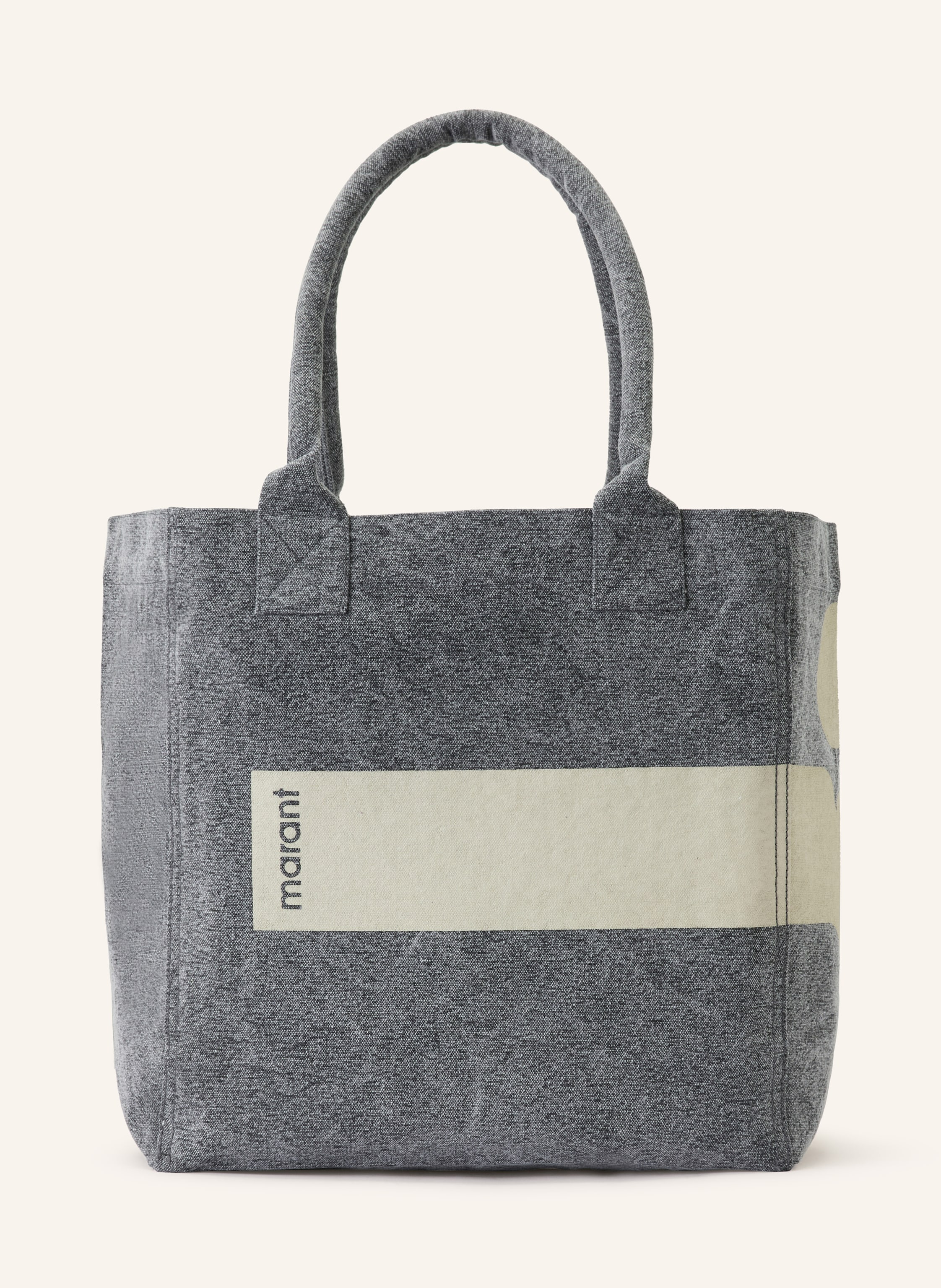 Isabel Marant Innen ein Hauptfach. Zwei Tragegriffe. Verstärkter Taschenboden. Canvas. Logo-Motiv Small in dunkelgrau / ecru