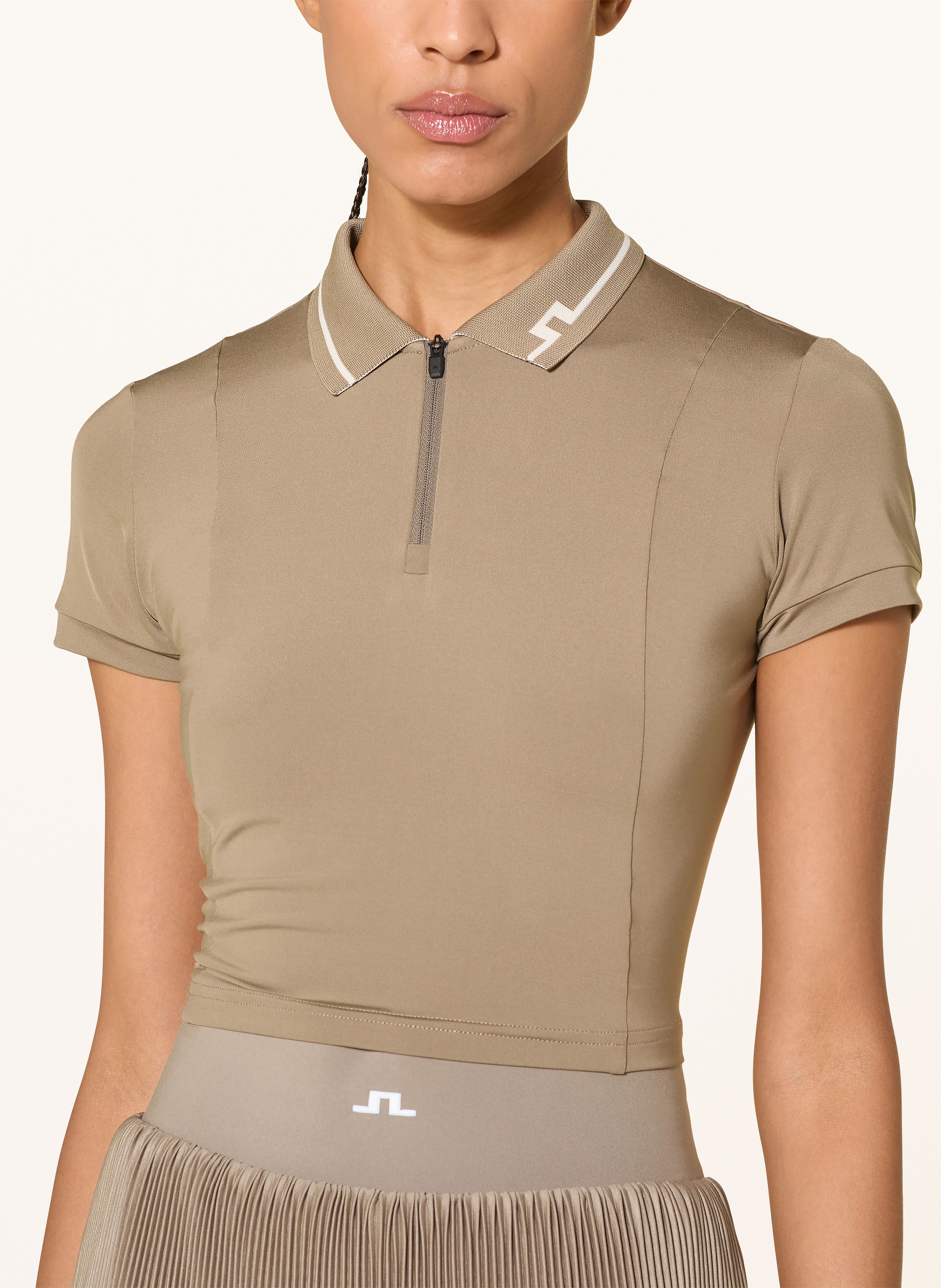 Thumbnail - J.Lindeberg Cropped-Poloshirt braun